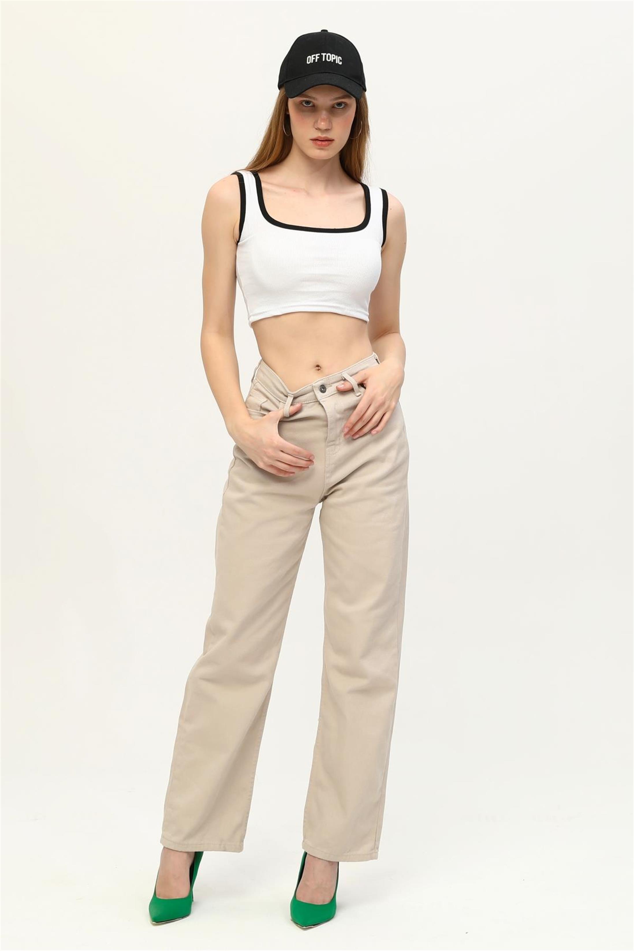Kadın Kaşkorse Renkli Biyeli Crop Büstiyer
