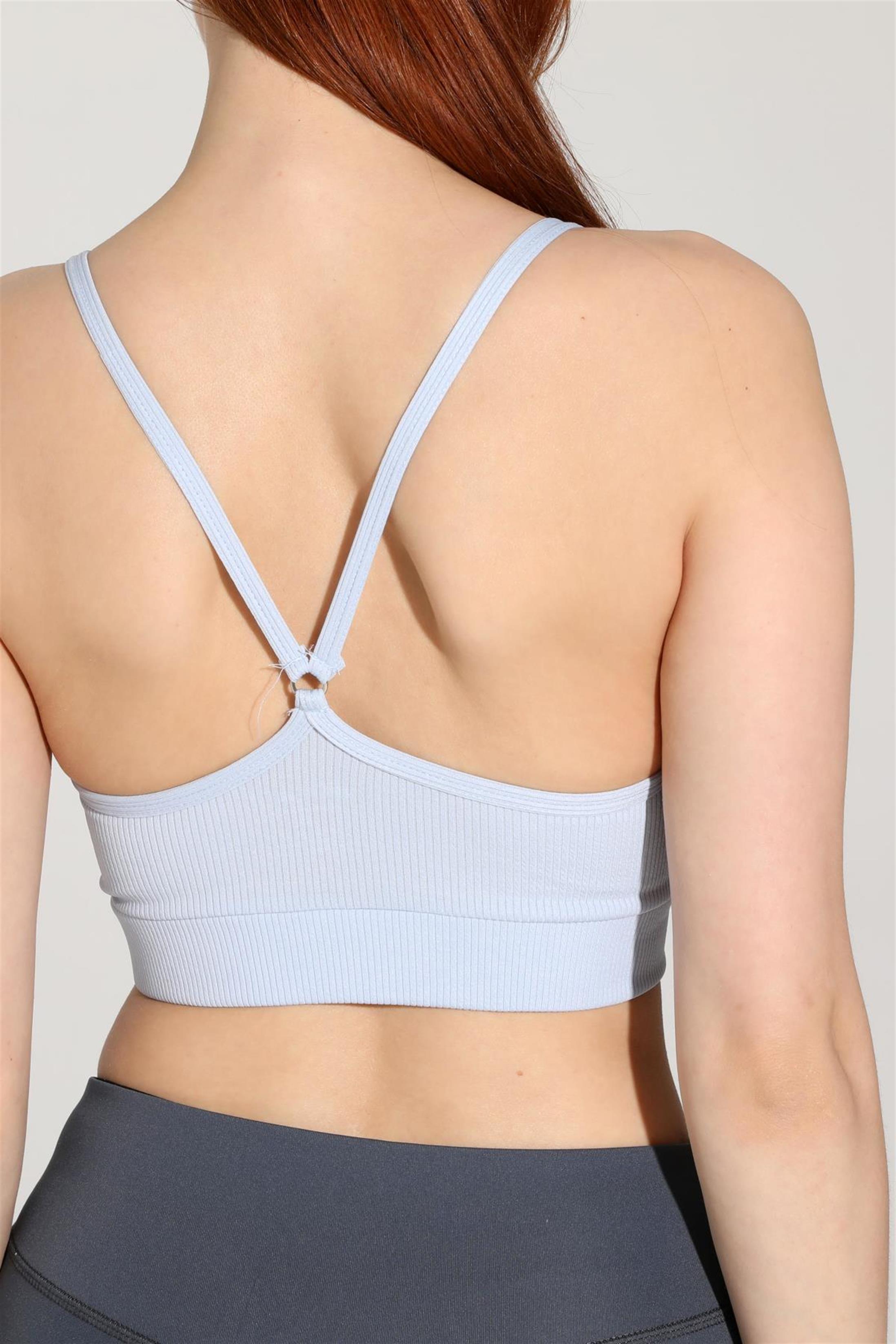 Kadın İp Askılı Fitilli Seamless Spor Büstiyer