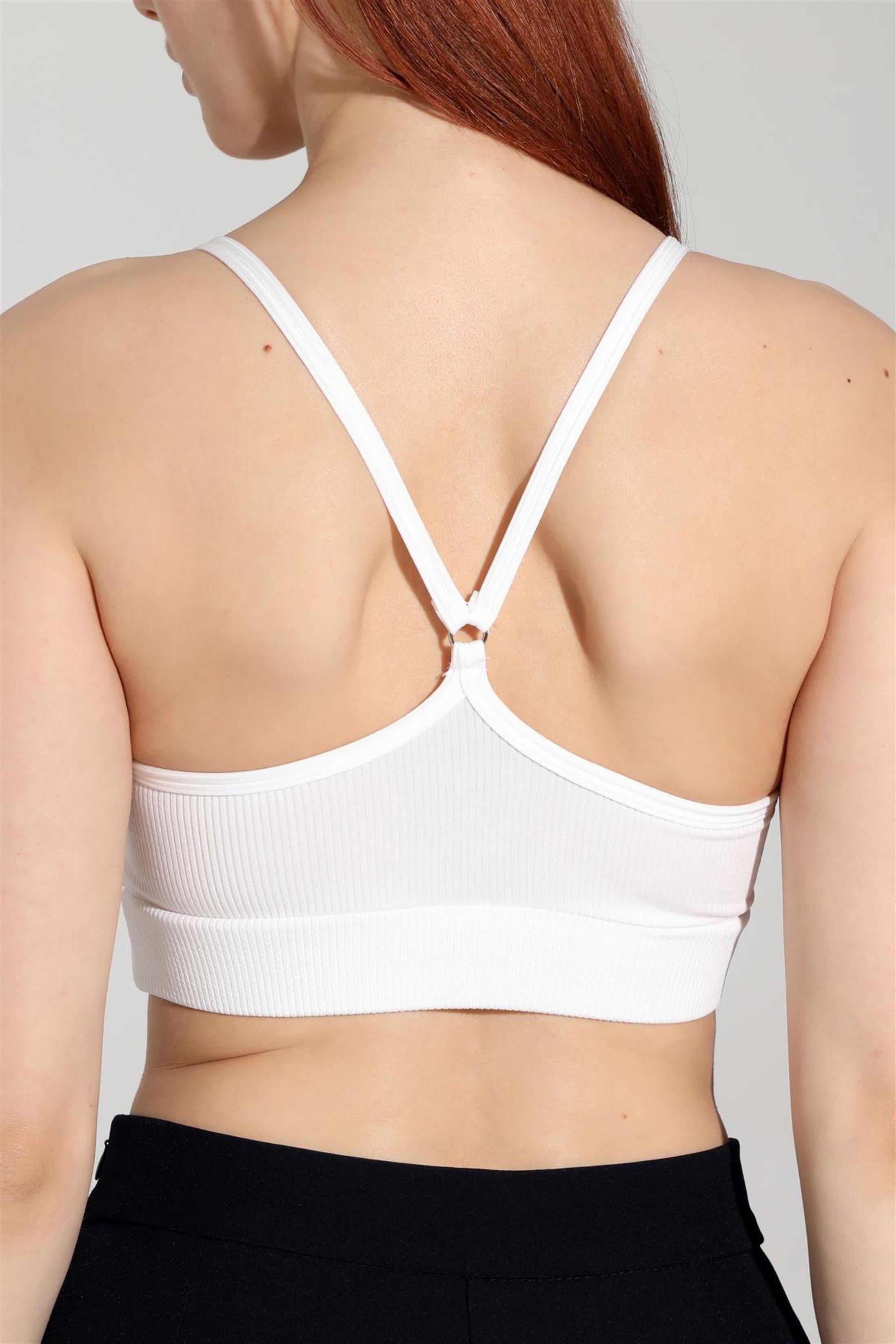 Kadın İp Askılı Fitilli Seamless Spor Büstiyer