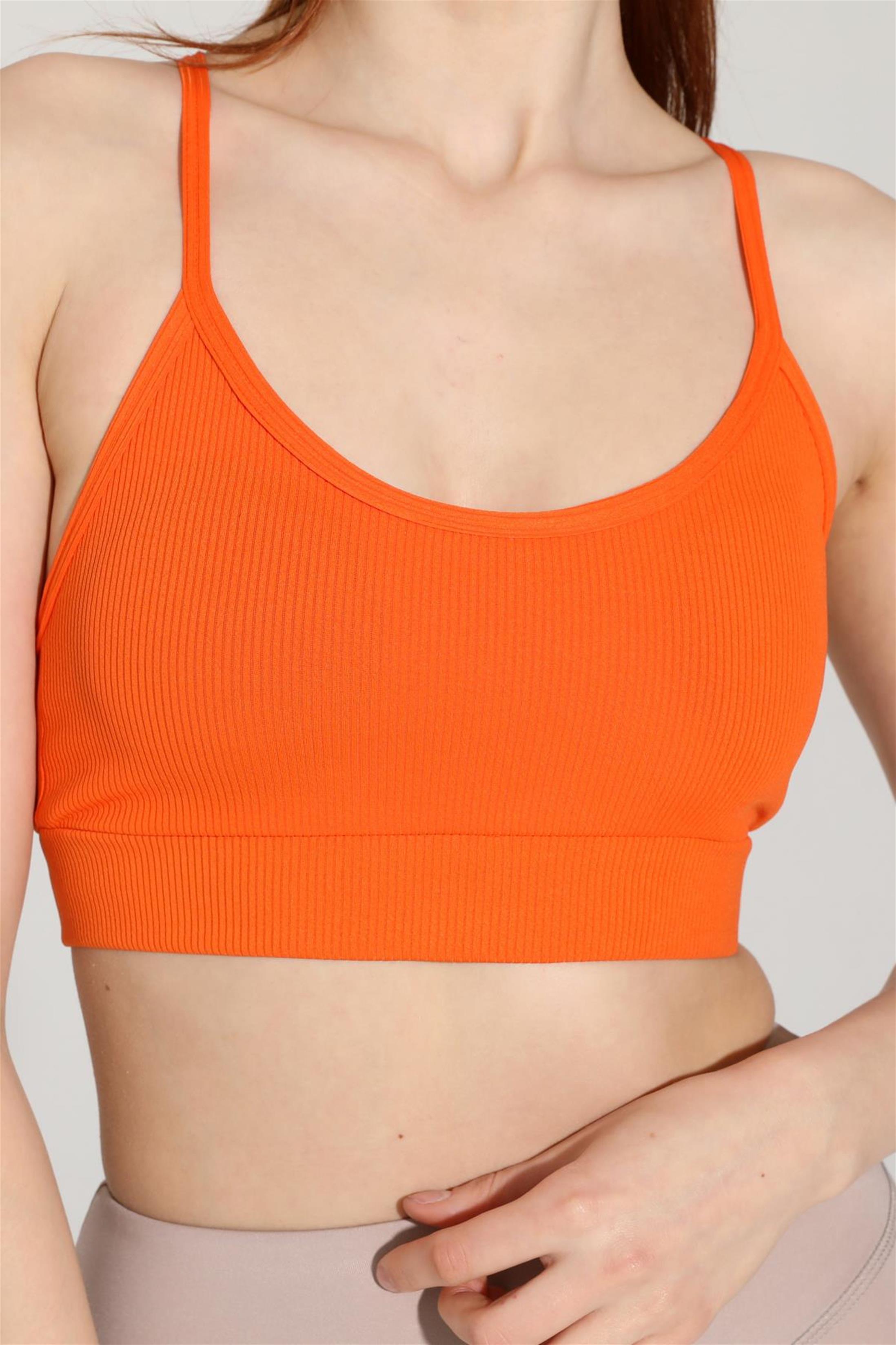 Kadın İp Askılı Fitilli Seamless Spor Büstiyer