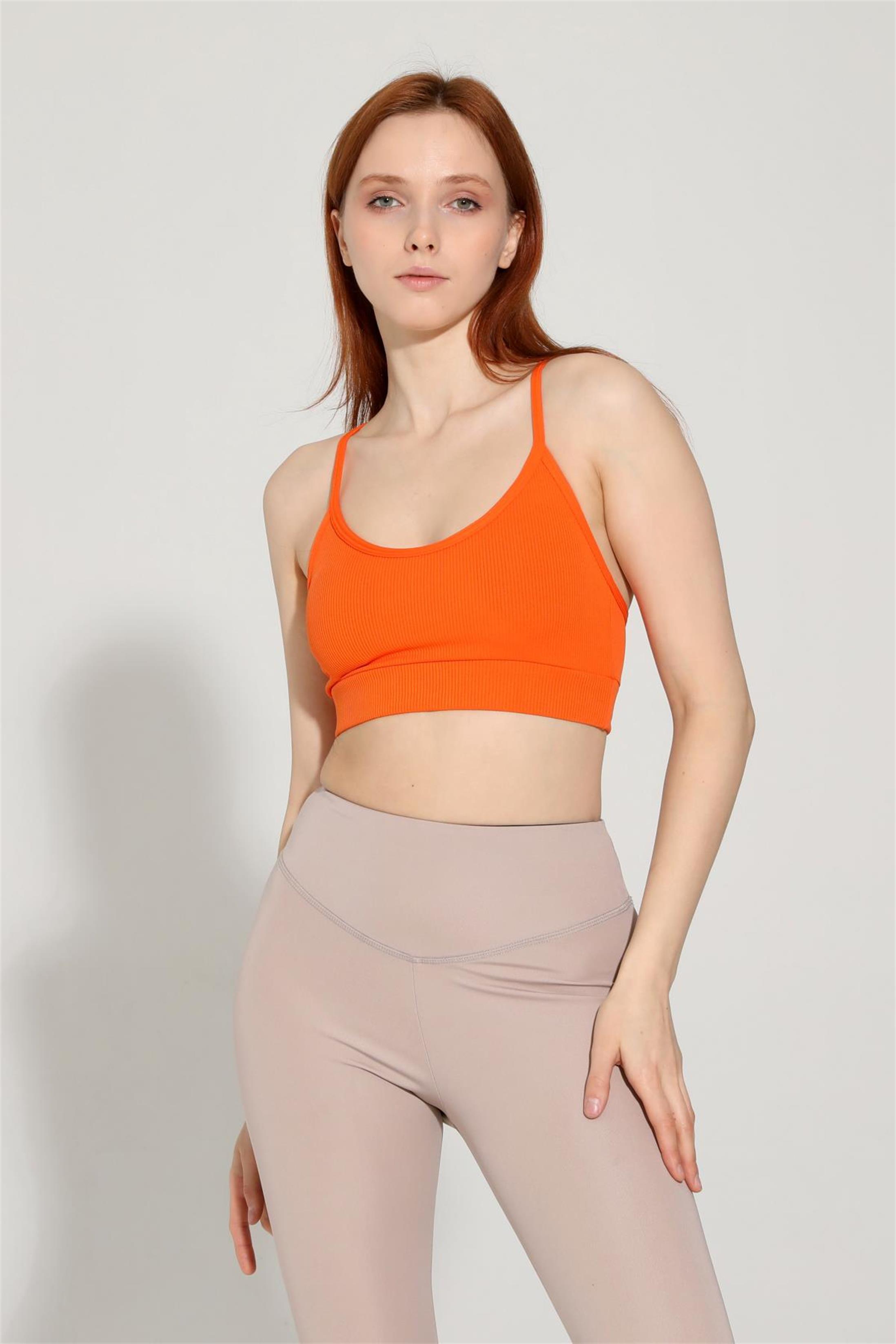 Kadın İp Askılı Fitilli Seamless Spor Büstiyer