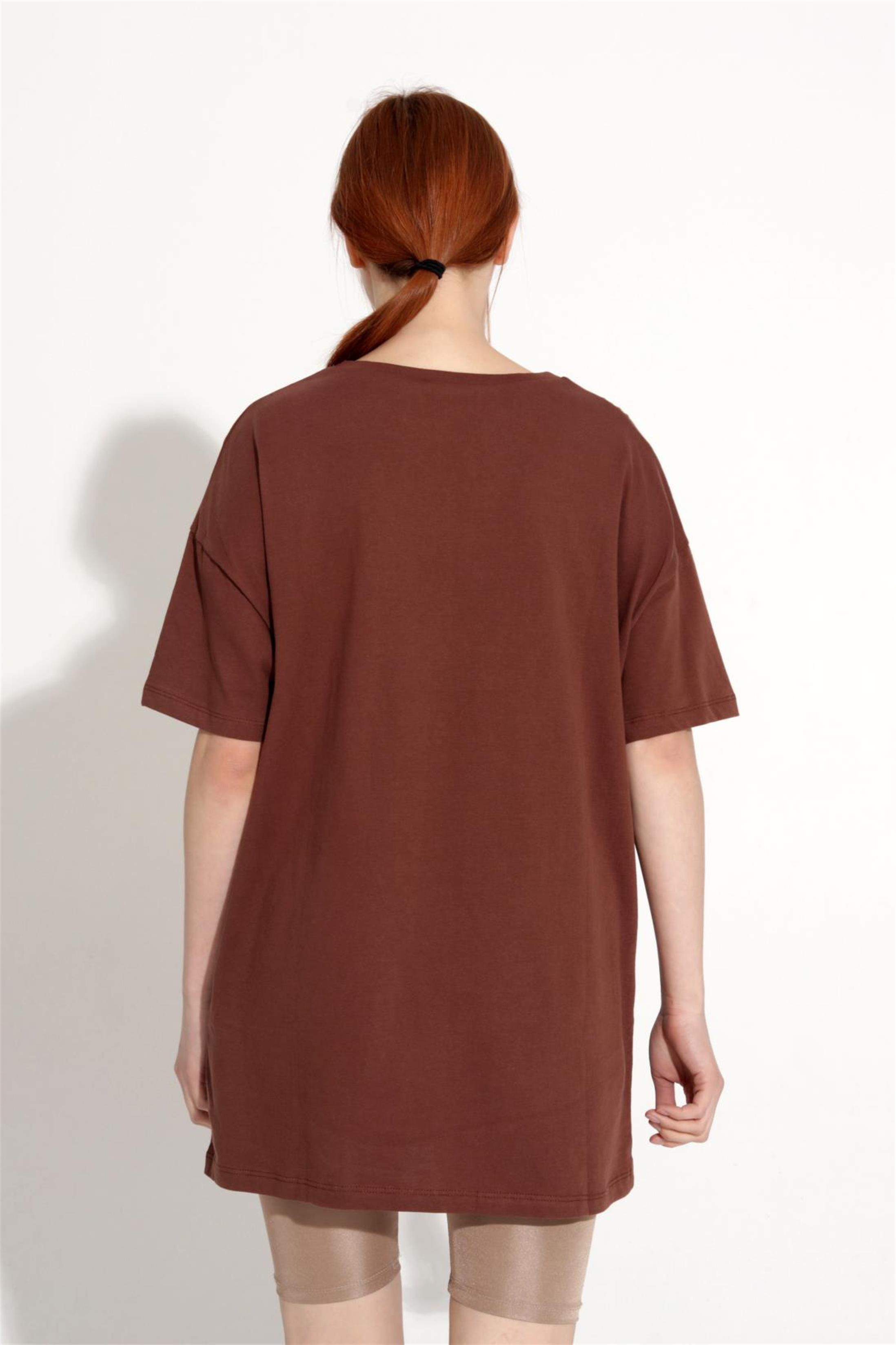 Kadın Atlanta Yazılı Baskılı Oversize T-Shirt