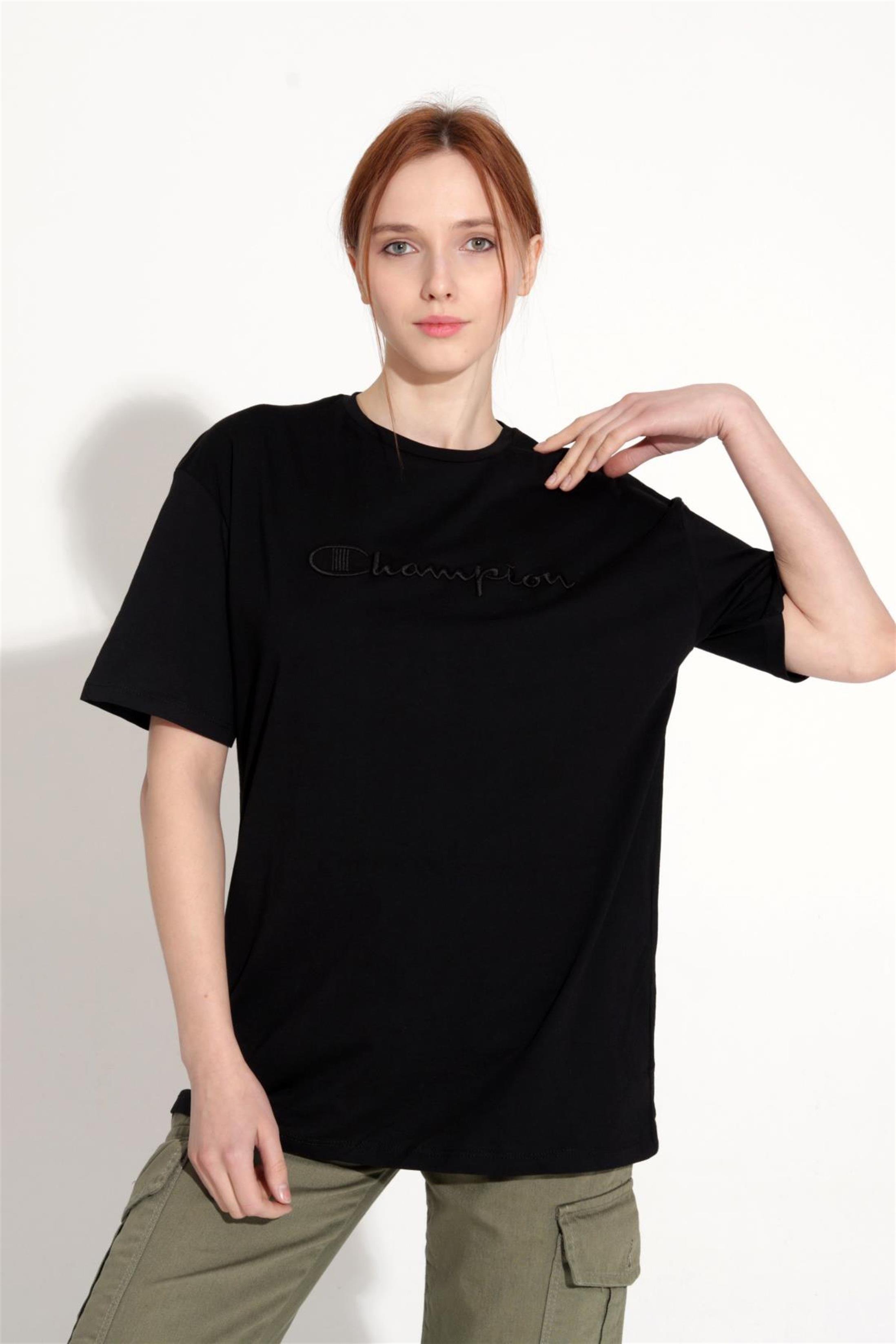 Kadın %100 Pamuk Champion Yazılı Nakışlı T-Shirt