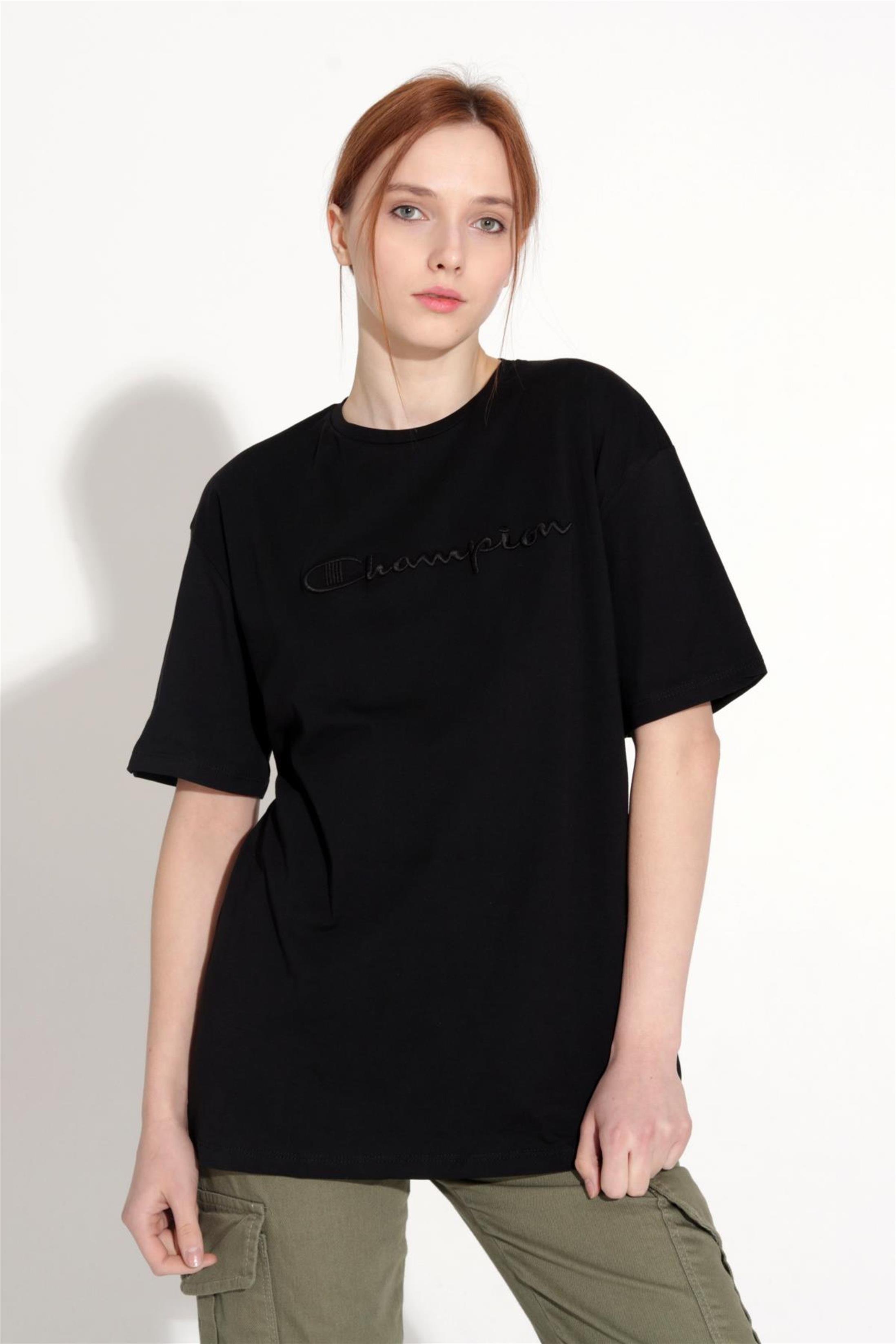 Kadın %100 Pamuk Champion Yazılı Nakışlı T-Shirt