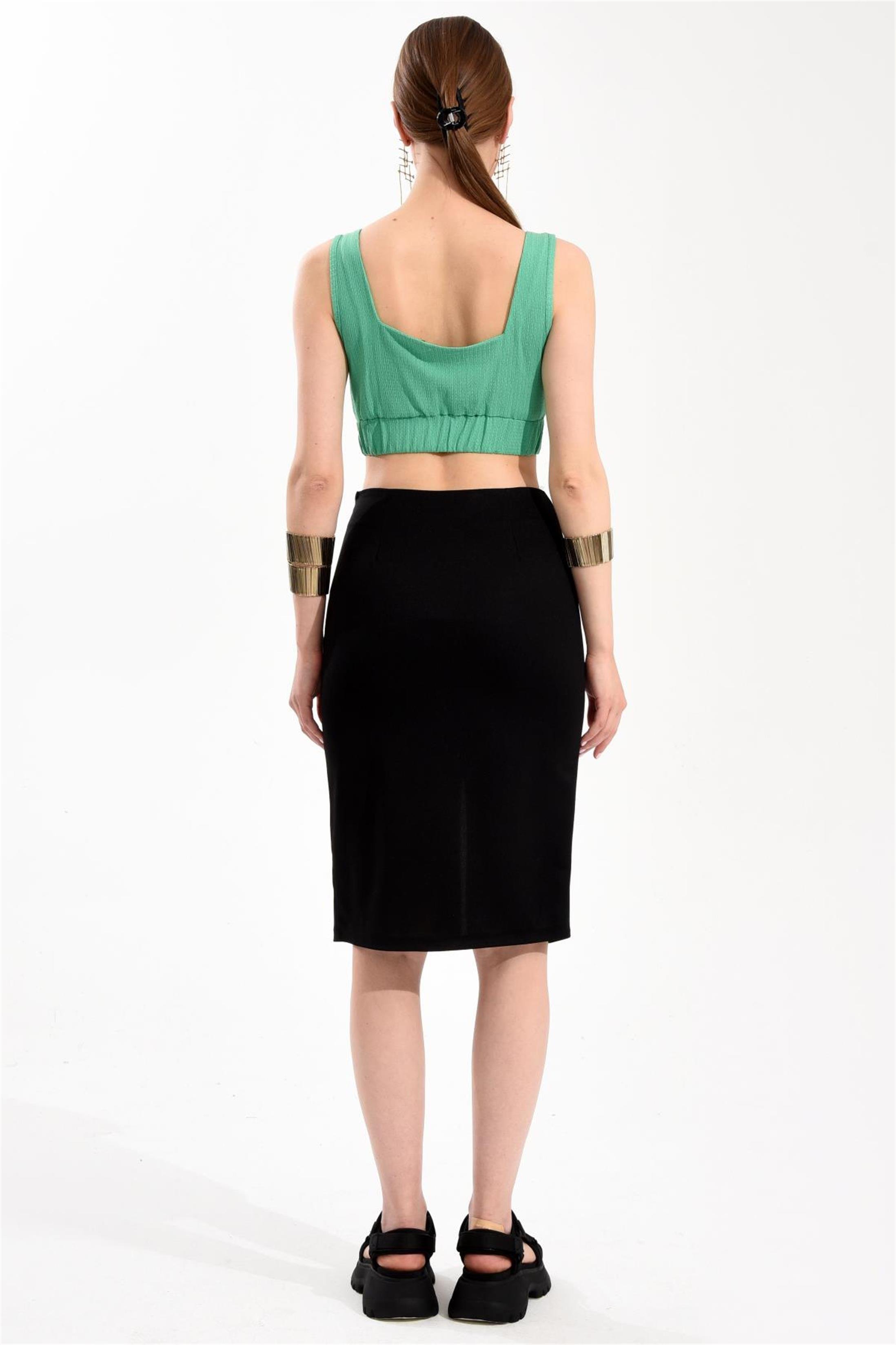 Kare Yaka Crop Bluz