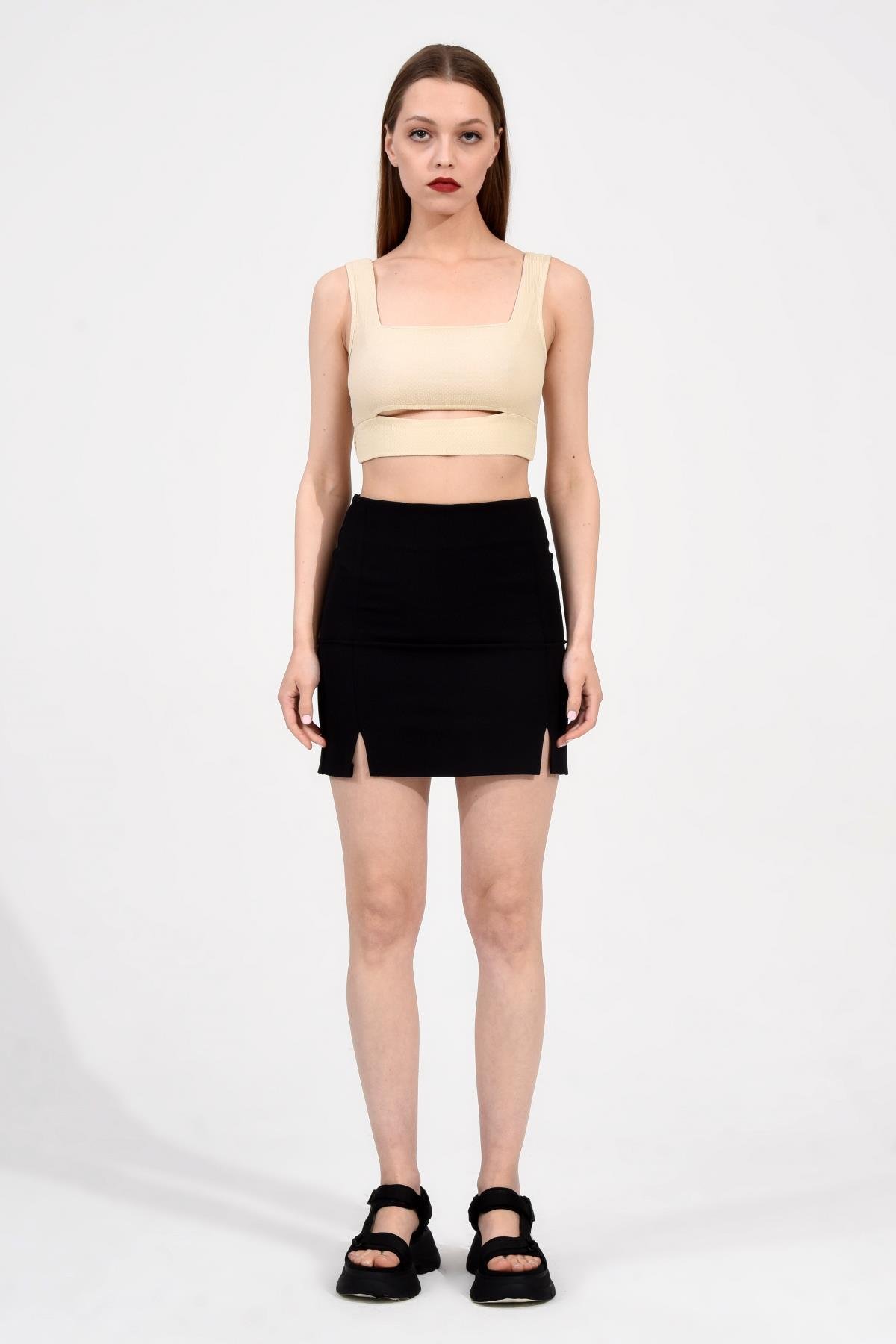 Kare Yaka Crop Bluz