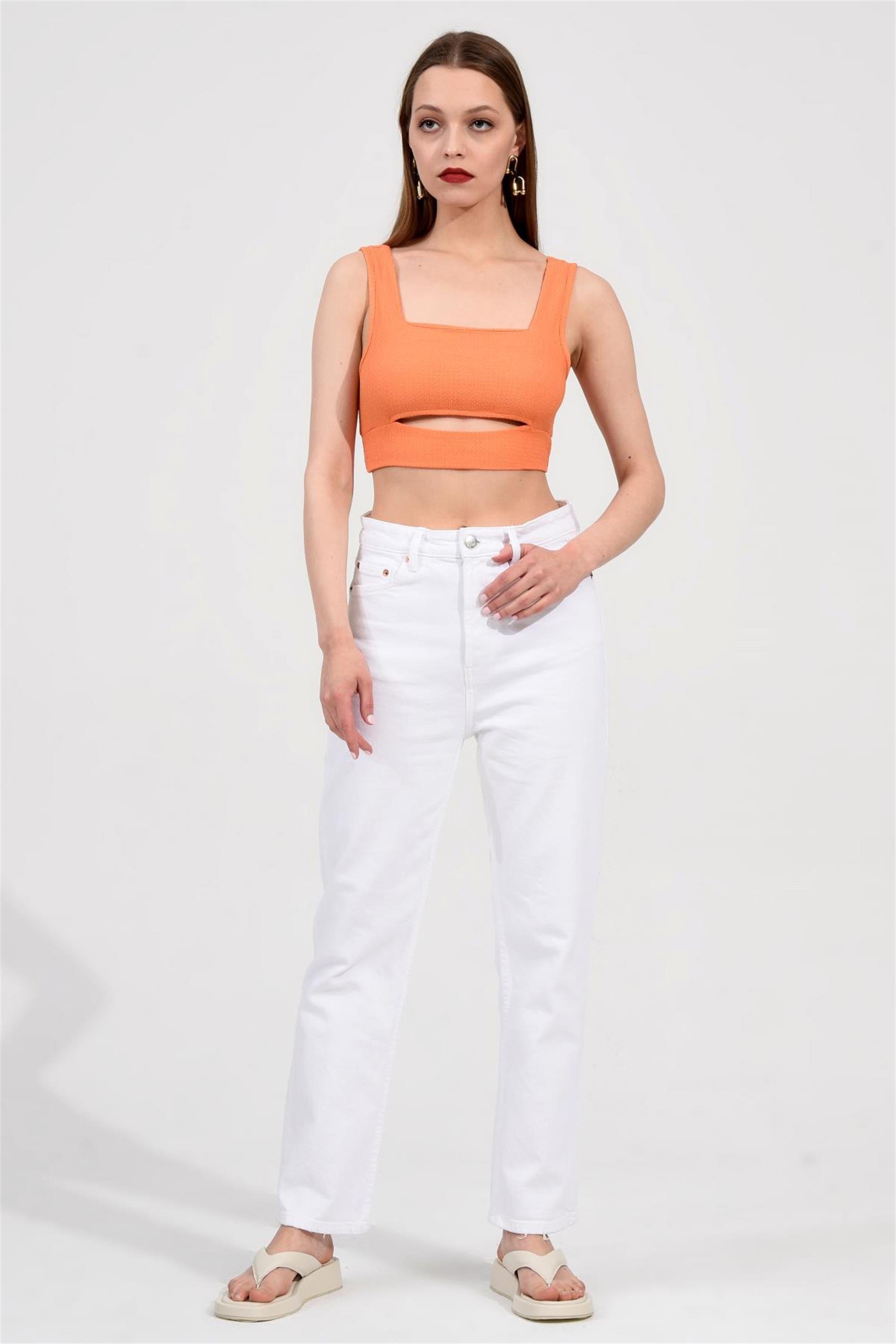 Kare Yaka Crop Bluz