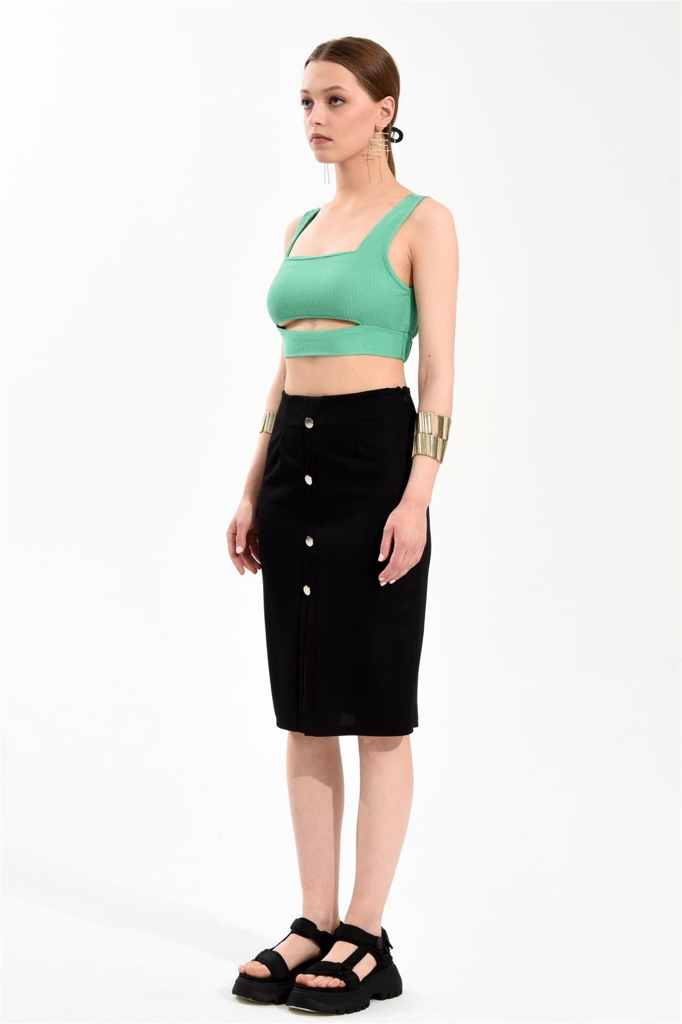 Kare Yaka Crop Bluz