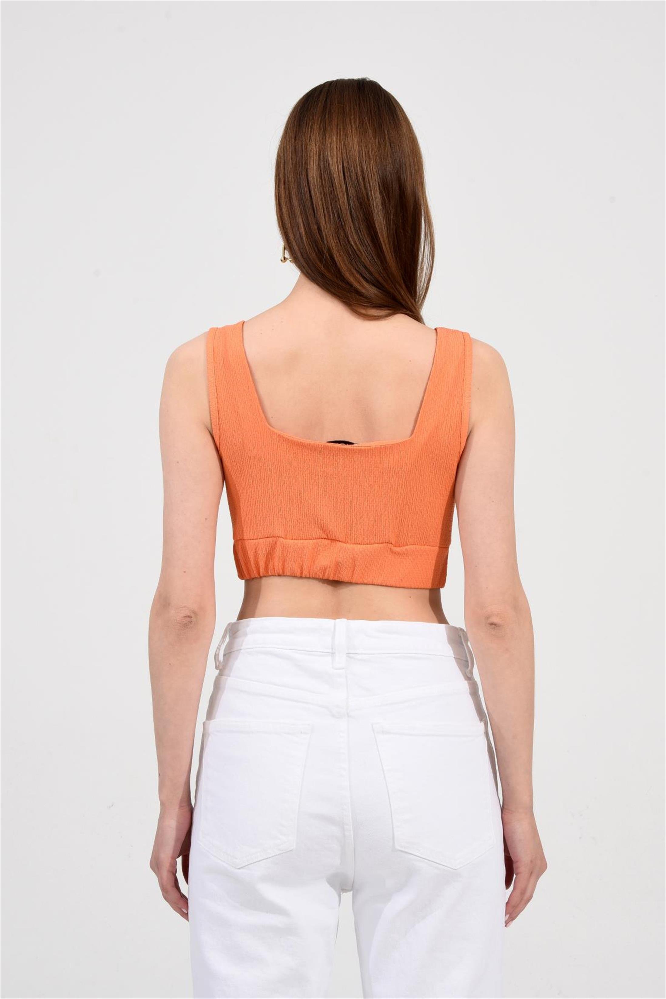Kare Yaka Crop Bluz
