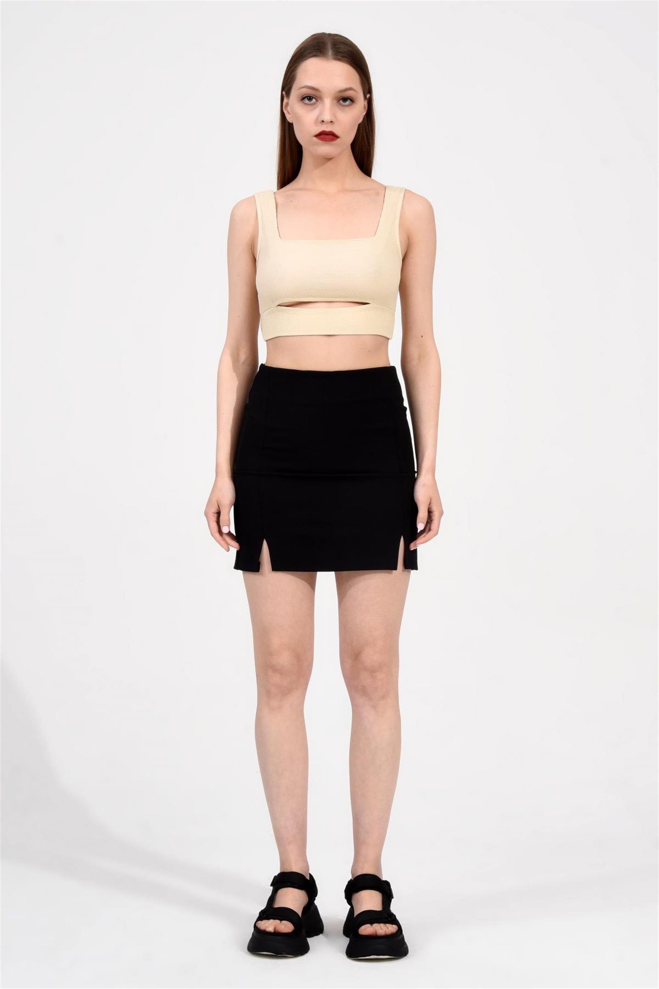 Kare Yaka Crop Bluz