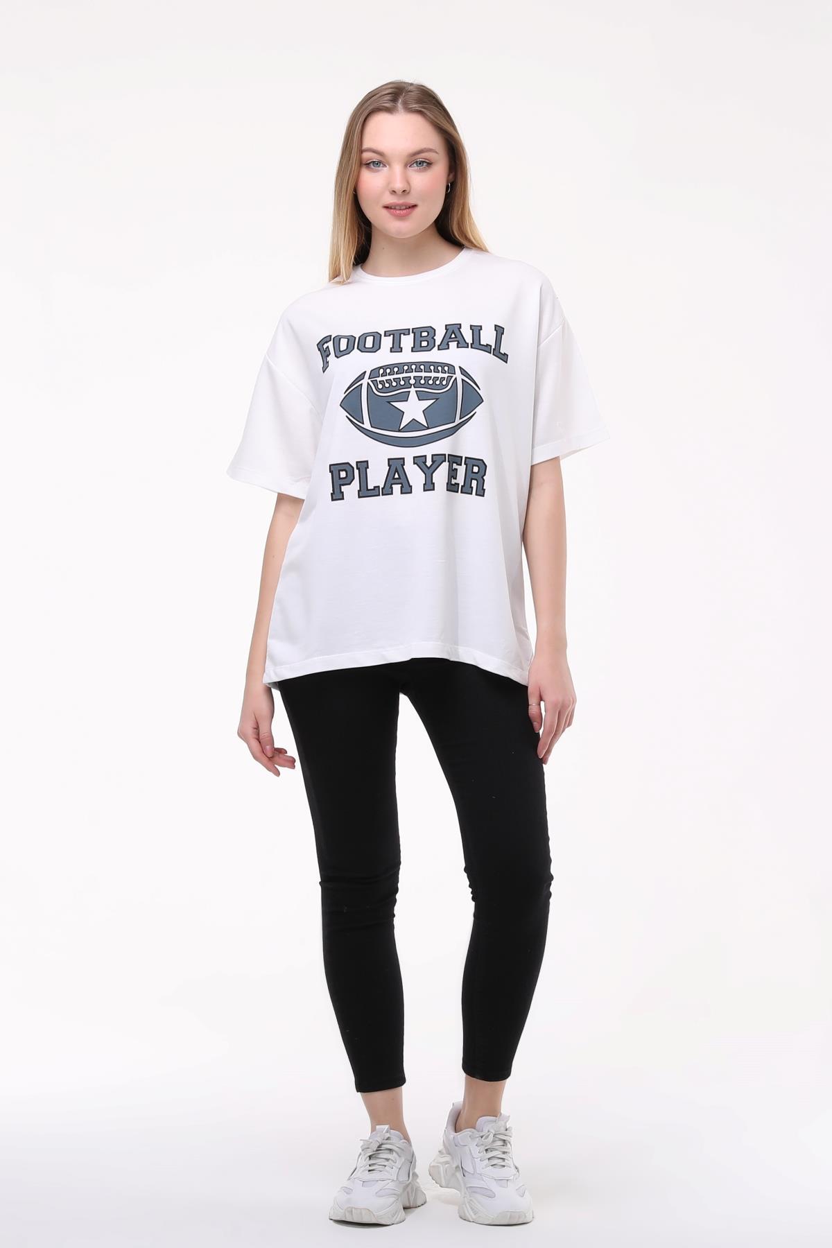 Kadın Football Baskılı Tshırt