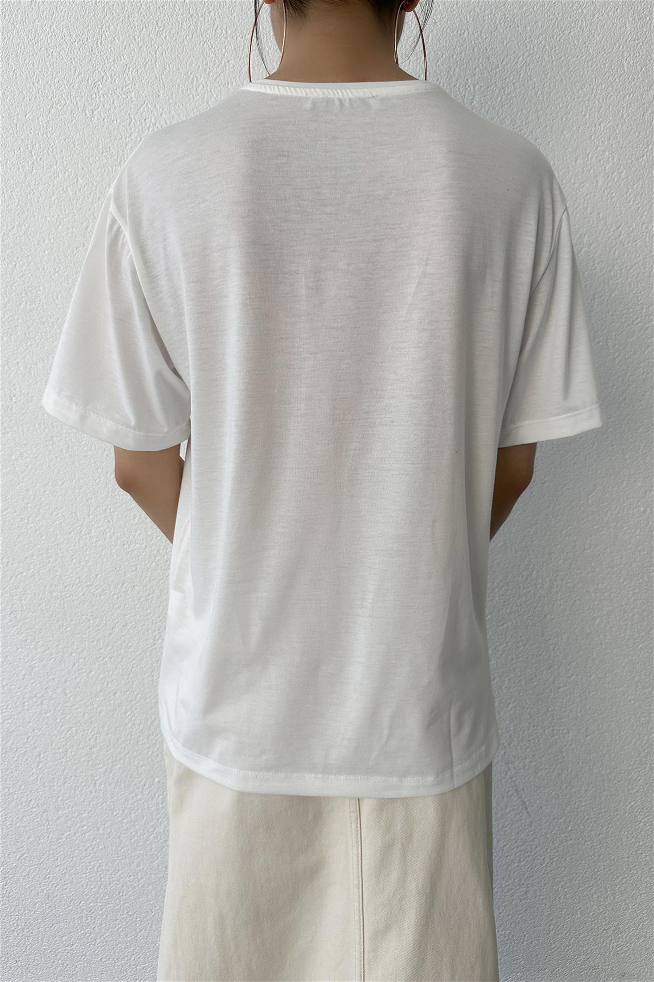 Joyful Baskılı T-Shirt - Yeşil