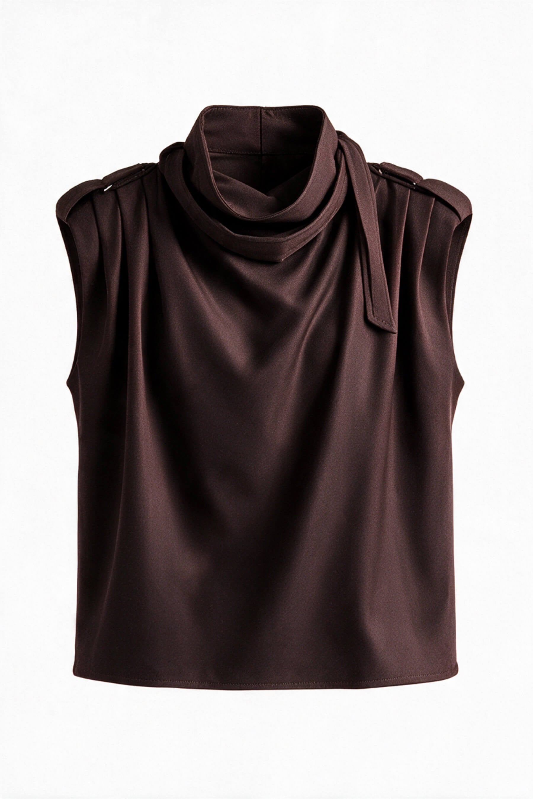 Acı Kahve Apolet Detaylı Bluz Pantolon Takım