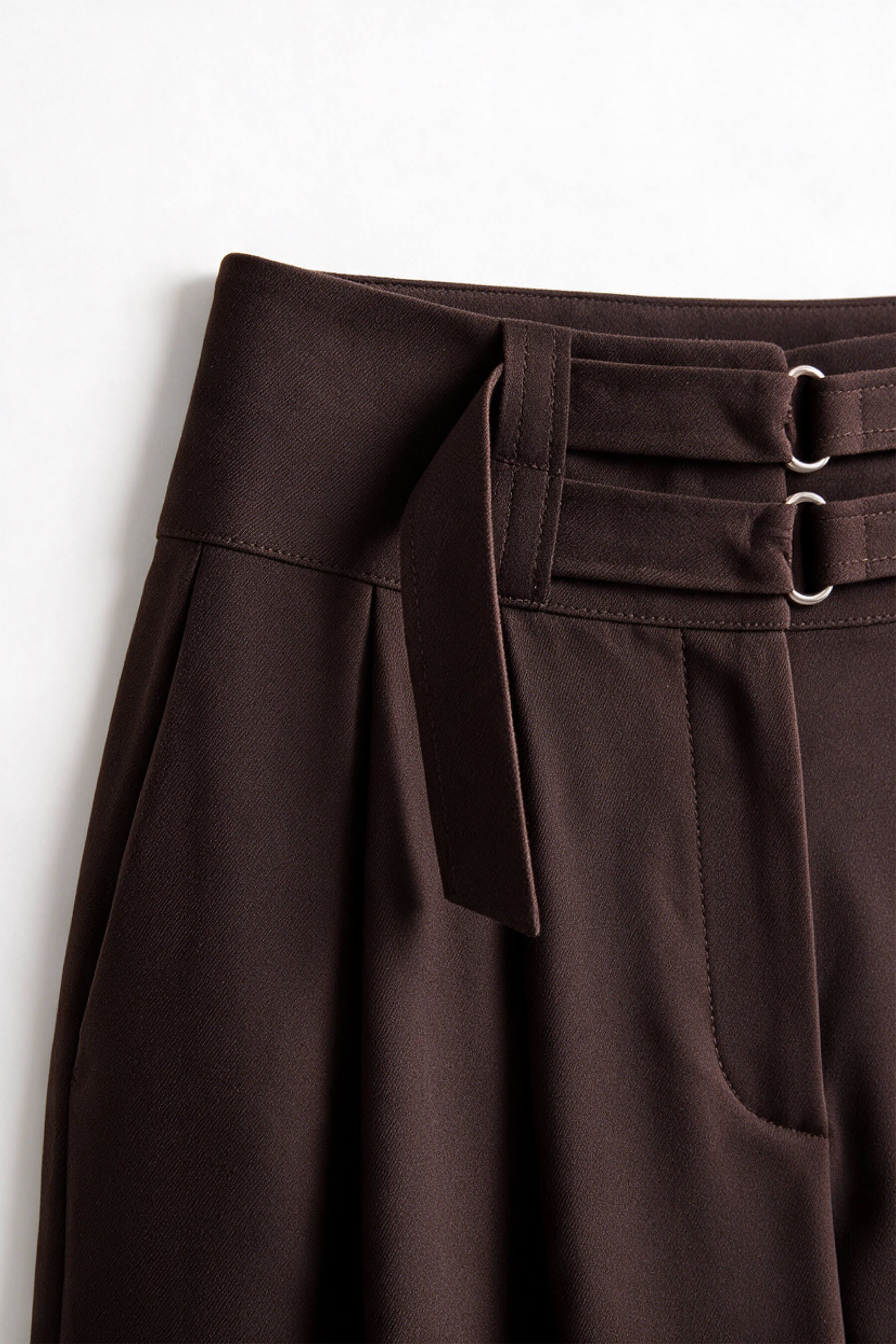 Acı Kahve Apolet Detaylı Bluz Pantolon Takım