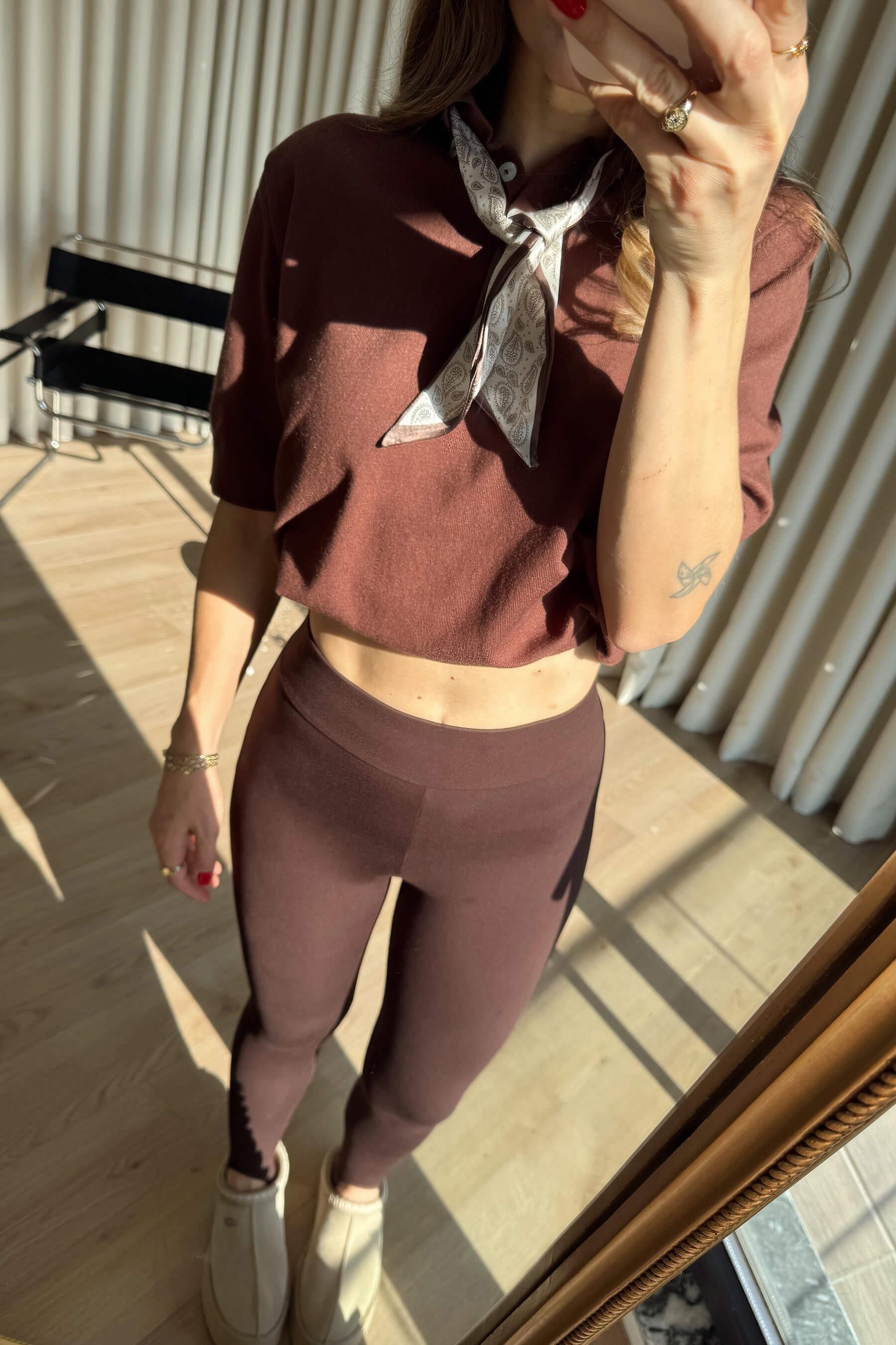 Acı Kahve Ayaktan Geçirmeli Tayt