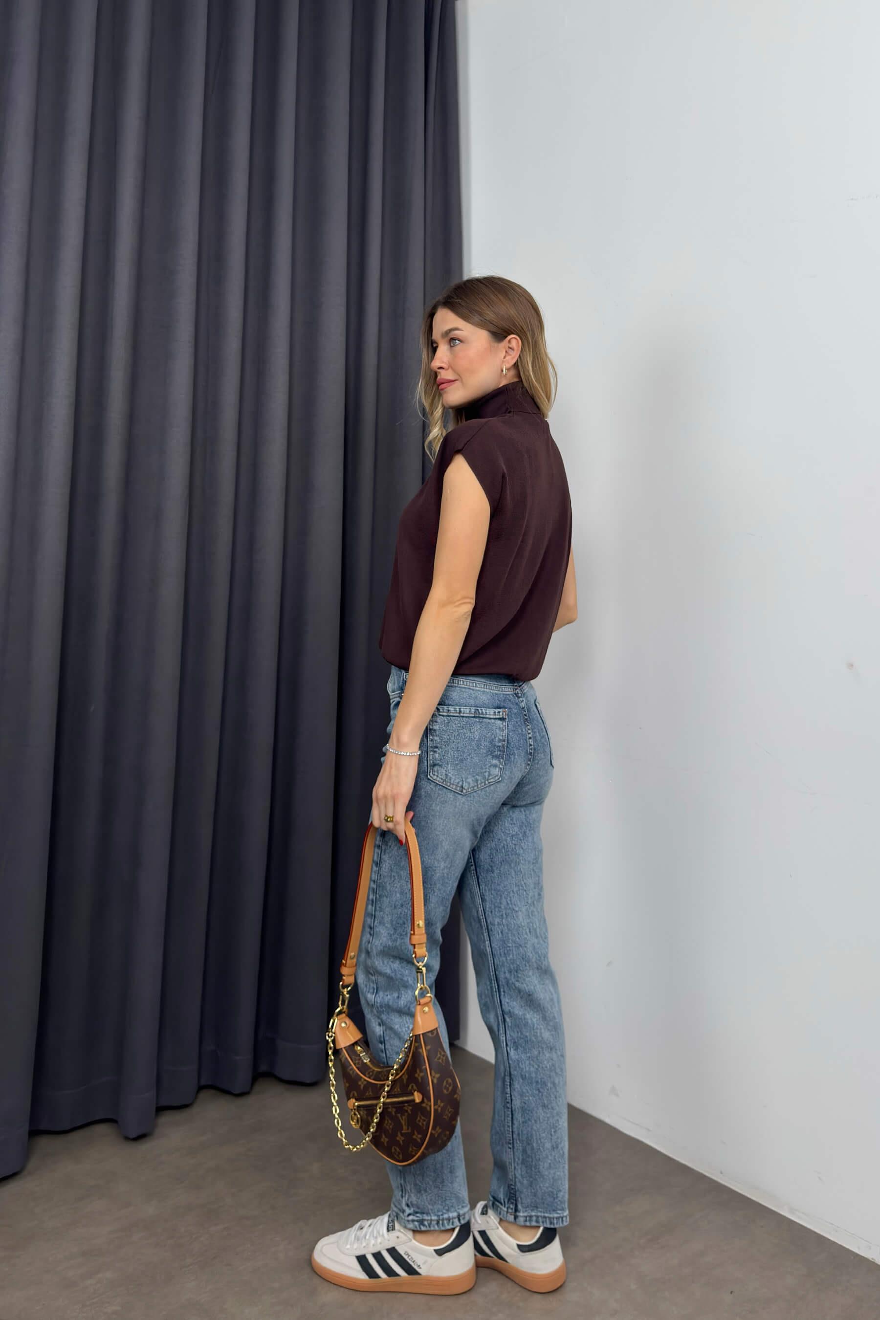 Açık Mavi Yıkamalı Yüksek Bel Skinny Jean