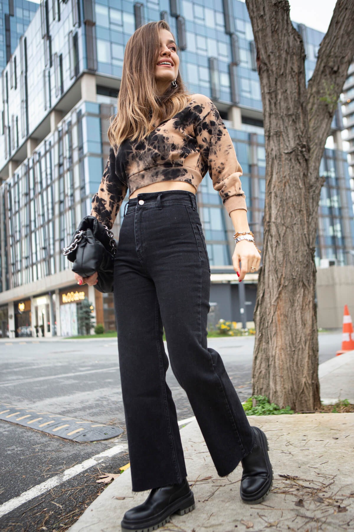 Batik Crop Sweatshirt
