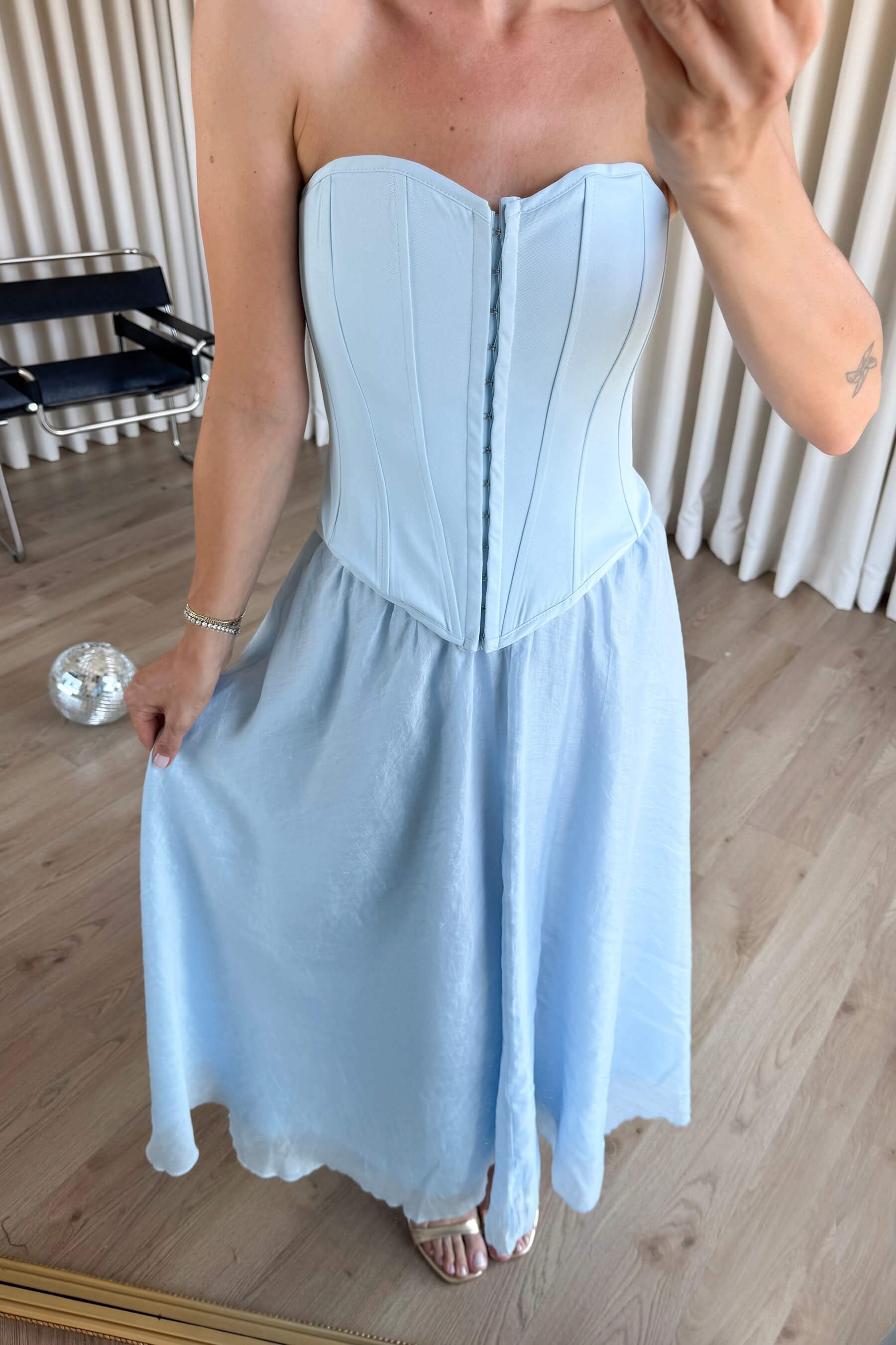 Bebe Mavisi Korse Bağlamalı Büstiyer