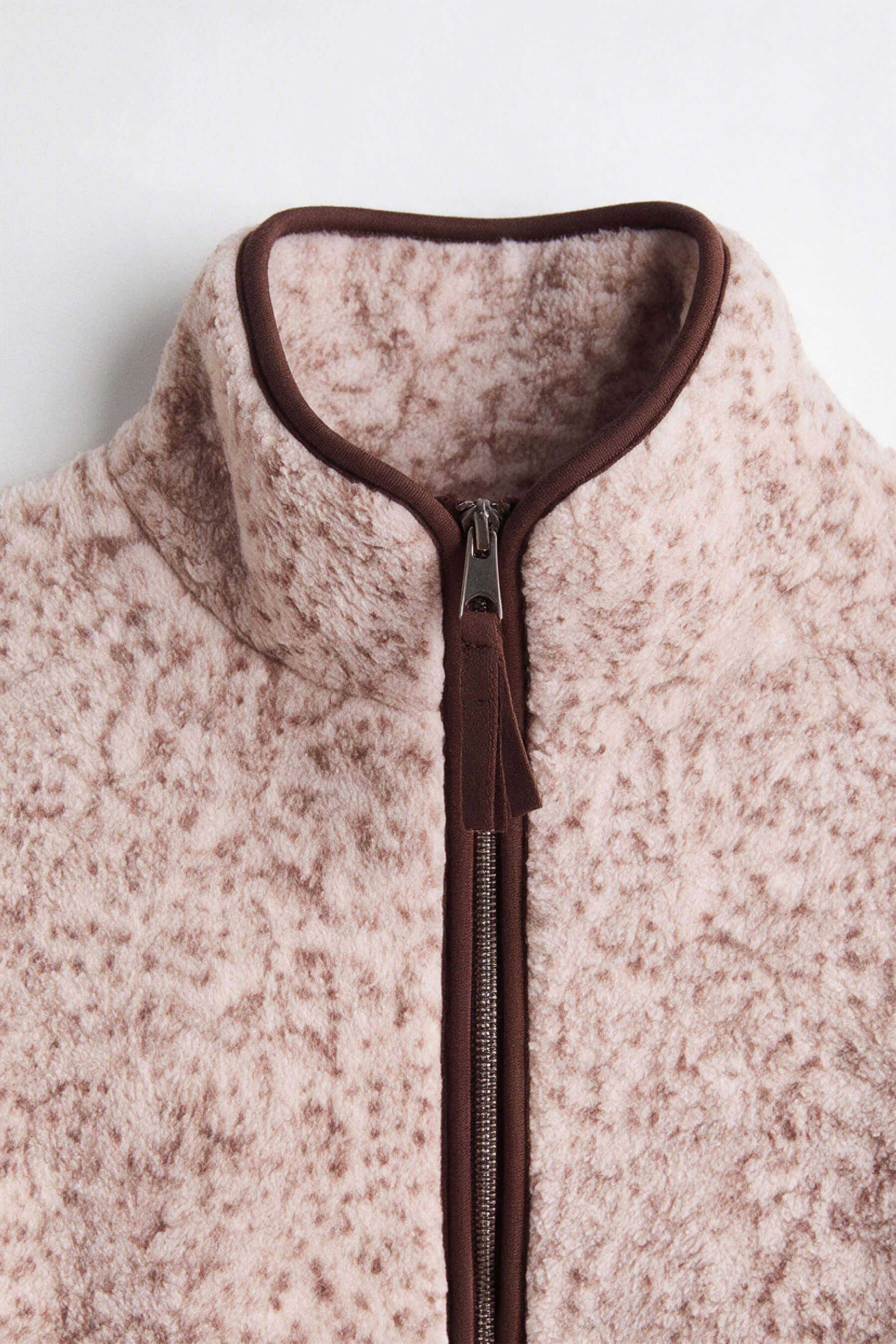 Bej Kahve Benekli Kahverengi Biyeli Oversize Peluş Sweatshirt