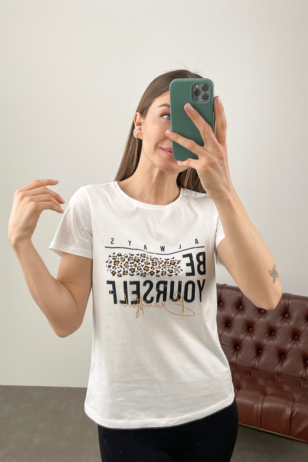 Beyaz Be Yourself T-Shirt