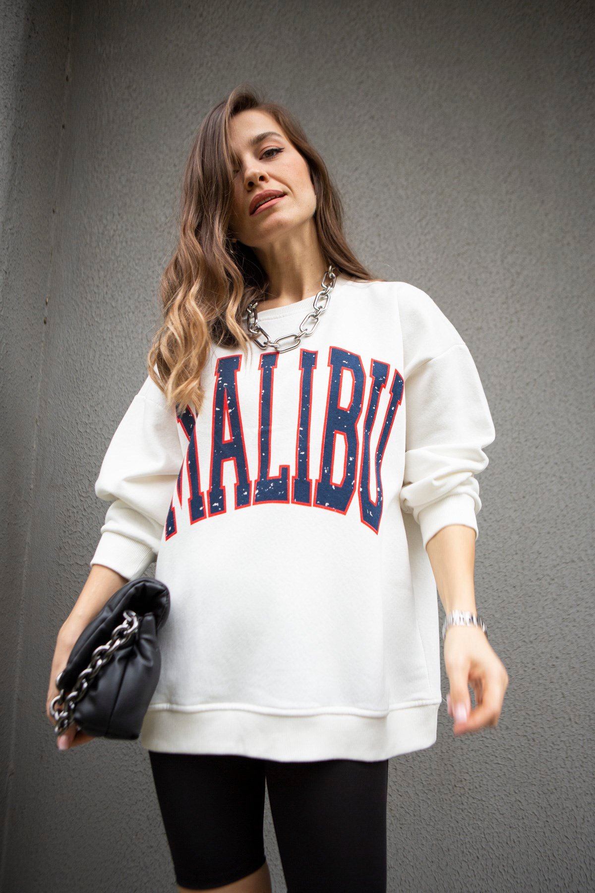 Beyaz Malibu Sweatshirt