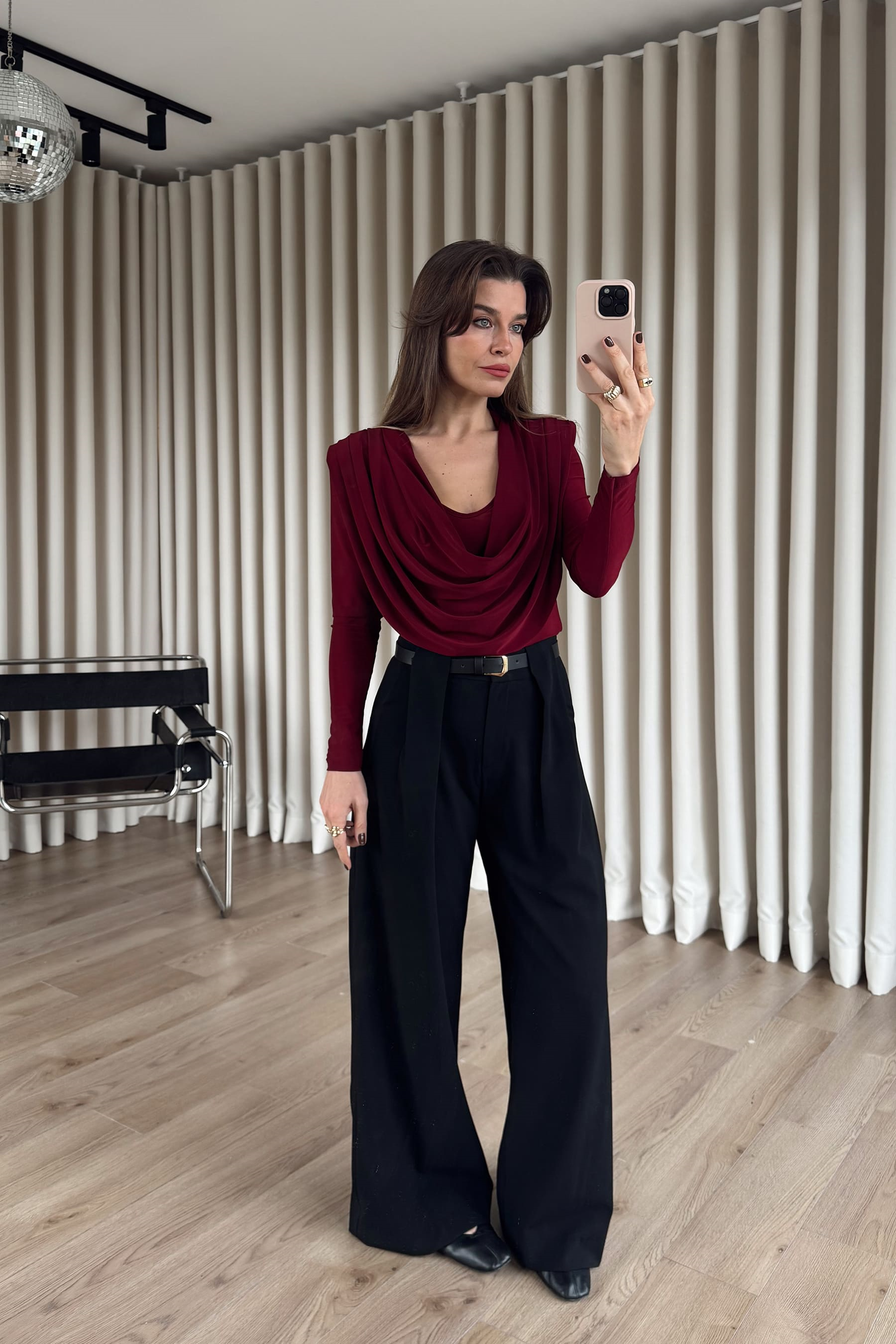 Bordo Degaje Yaka Model Bluz