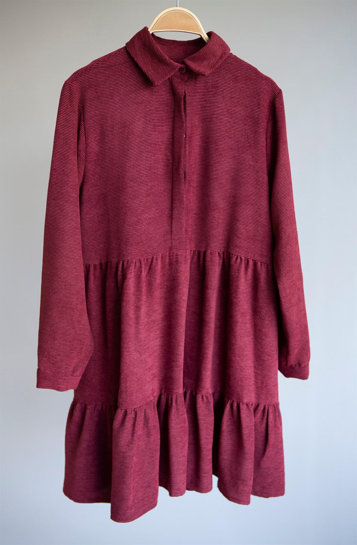 Bordo Kadife Elbise