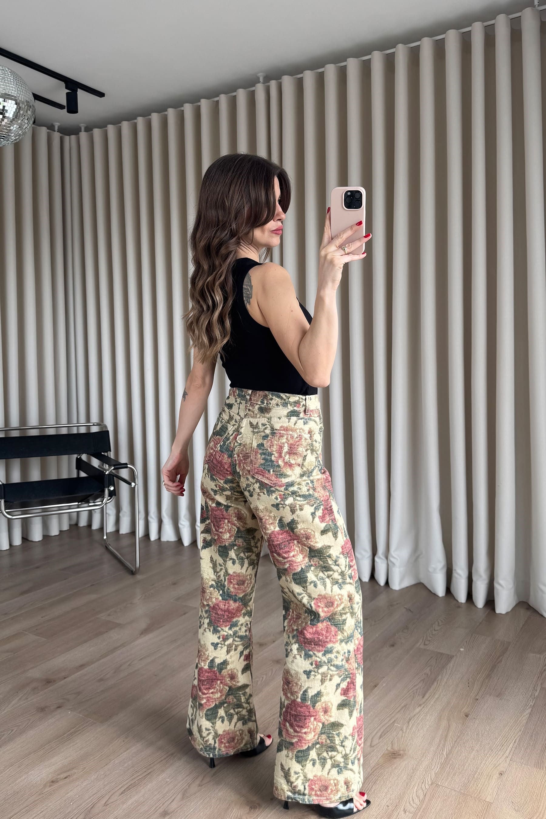 Butter Yellow Bordo Rose Desenli Jean