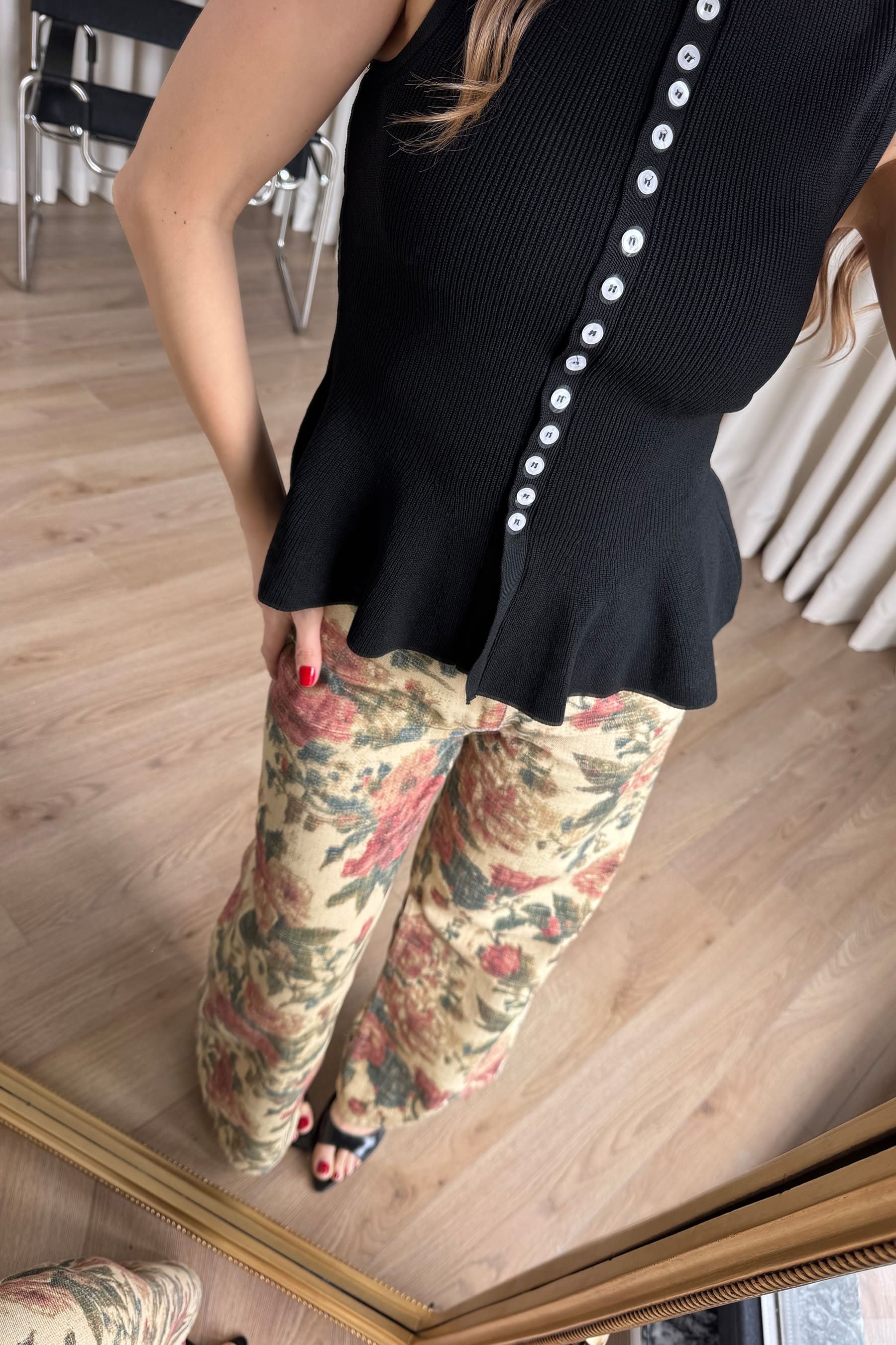 Butter Yellow Bordo Rose Desenli Jean