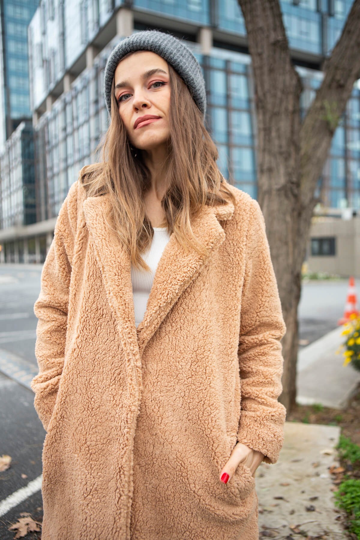Camel Astarlı Çıtçıtlı Peluş Kaban