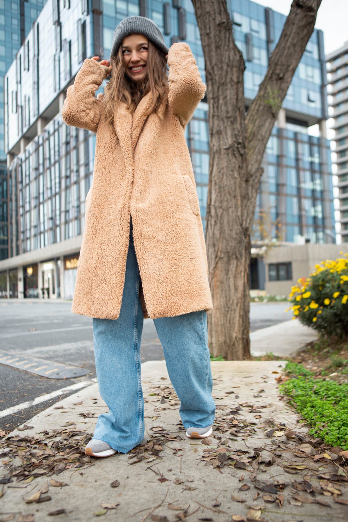 Camel Astarlı Çıtçıtlı Peluş Kaban