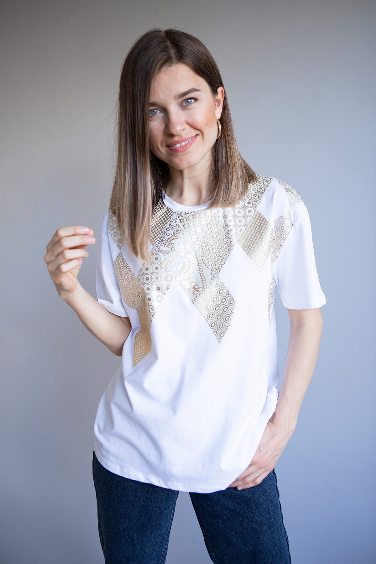 Gold Detay T-Shirt