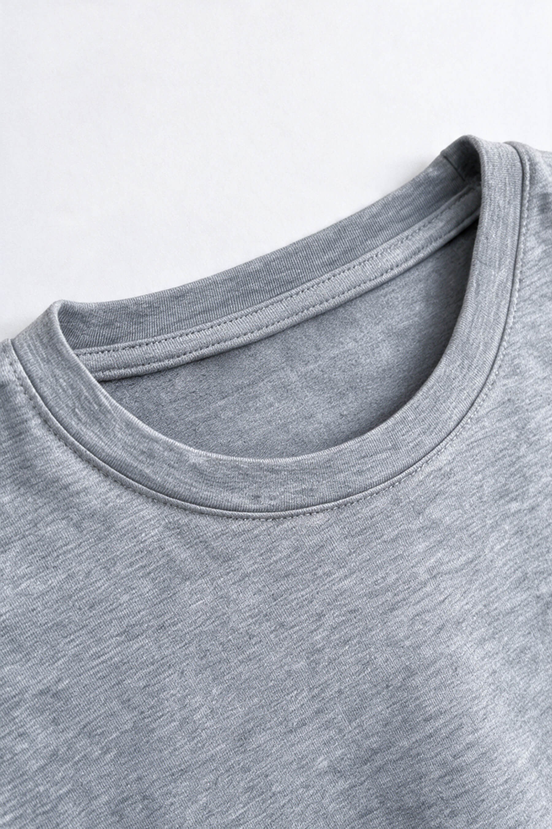 Gri Bisiklet Yaka Vatkalı Oversize Bluz