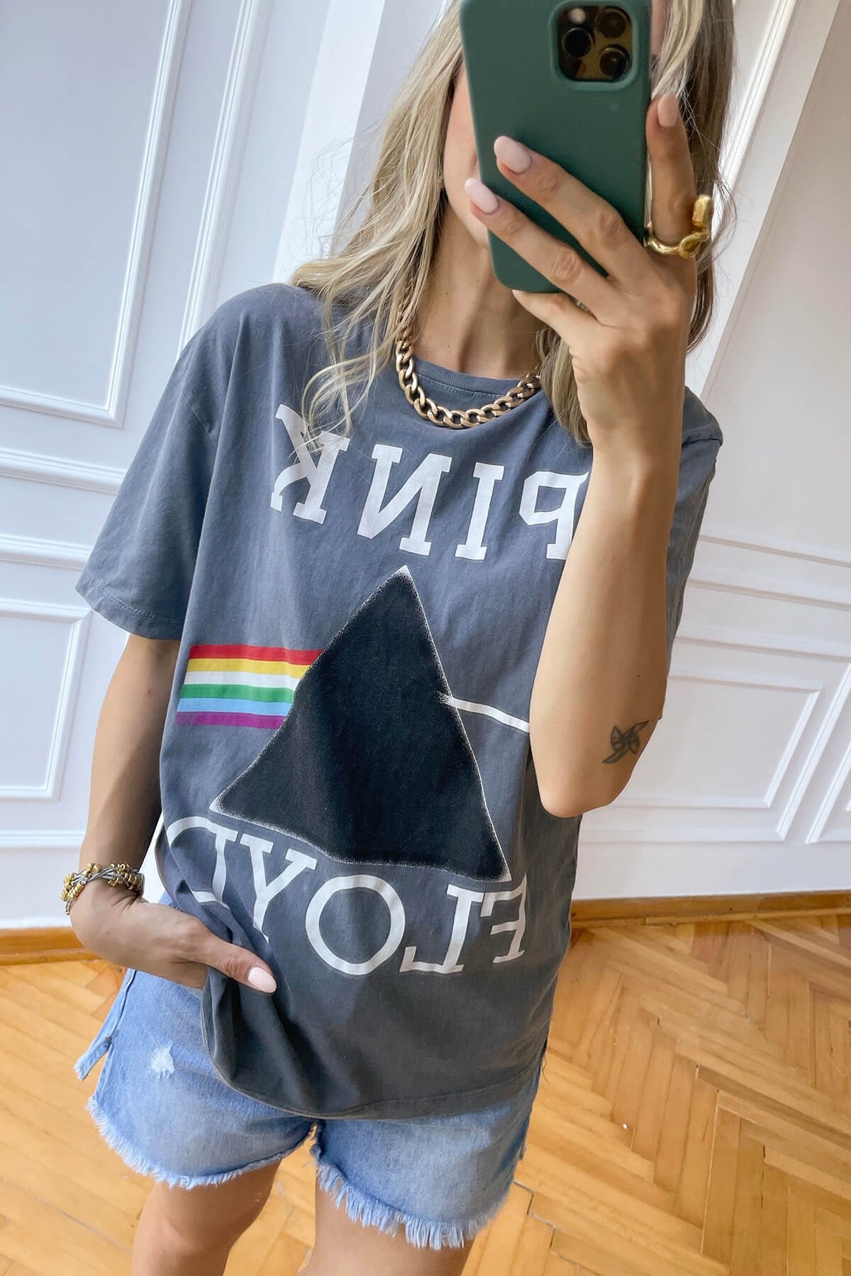 Gri Pink Floyt T-Shirt