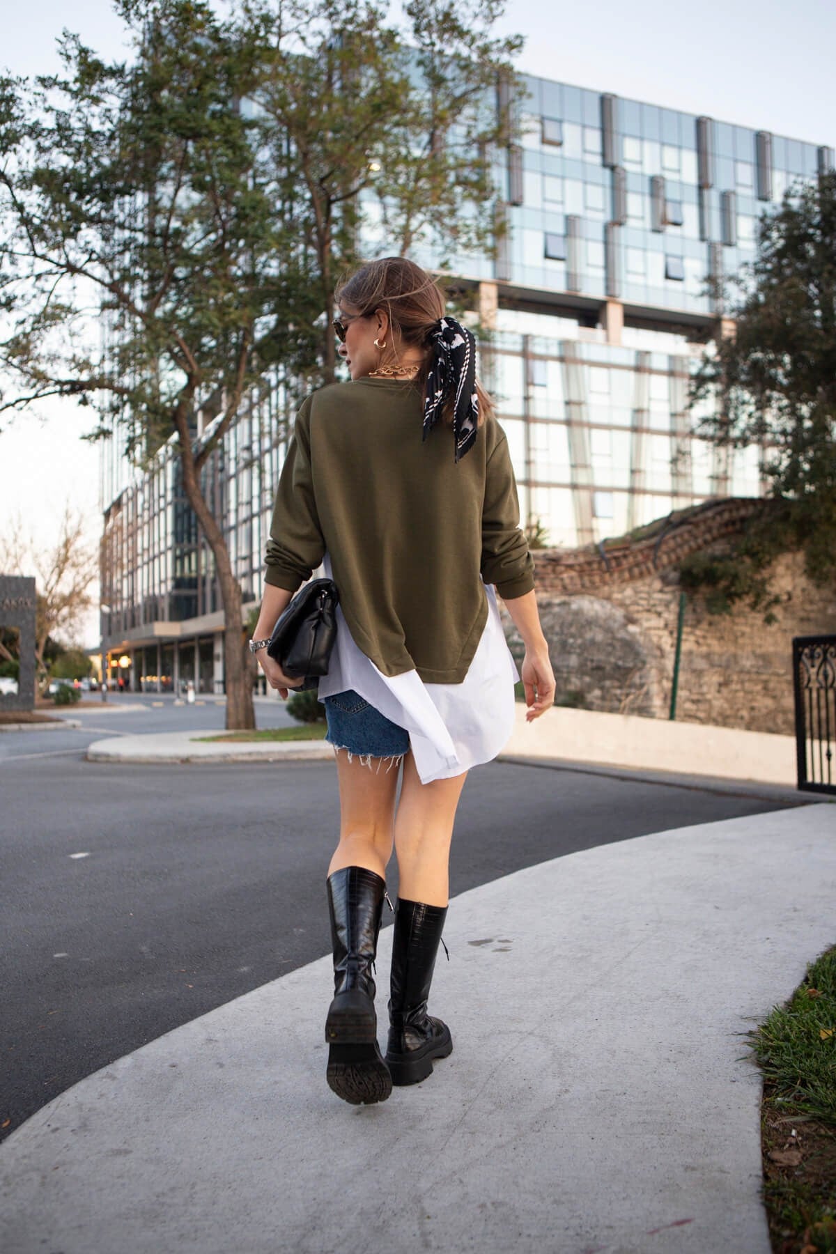 Haki Altı Poplin Sweatshirt