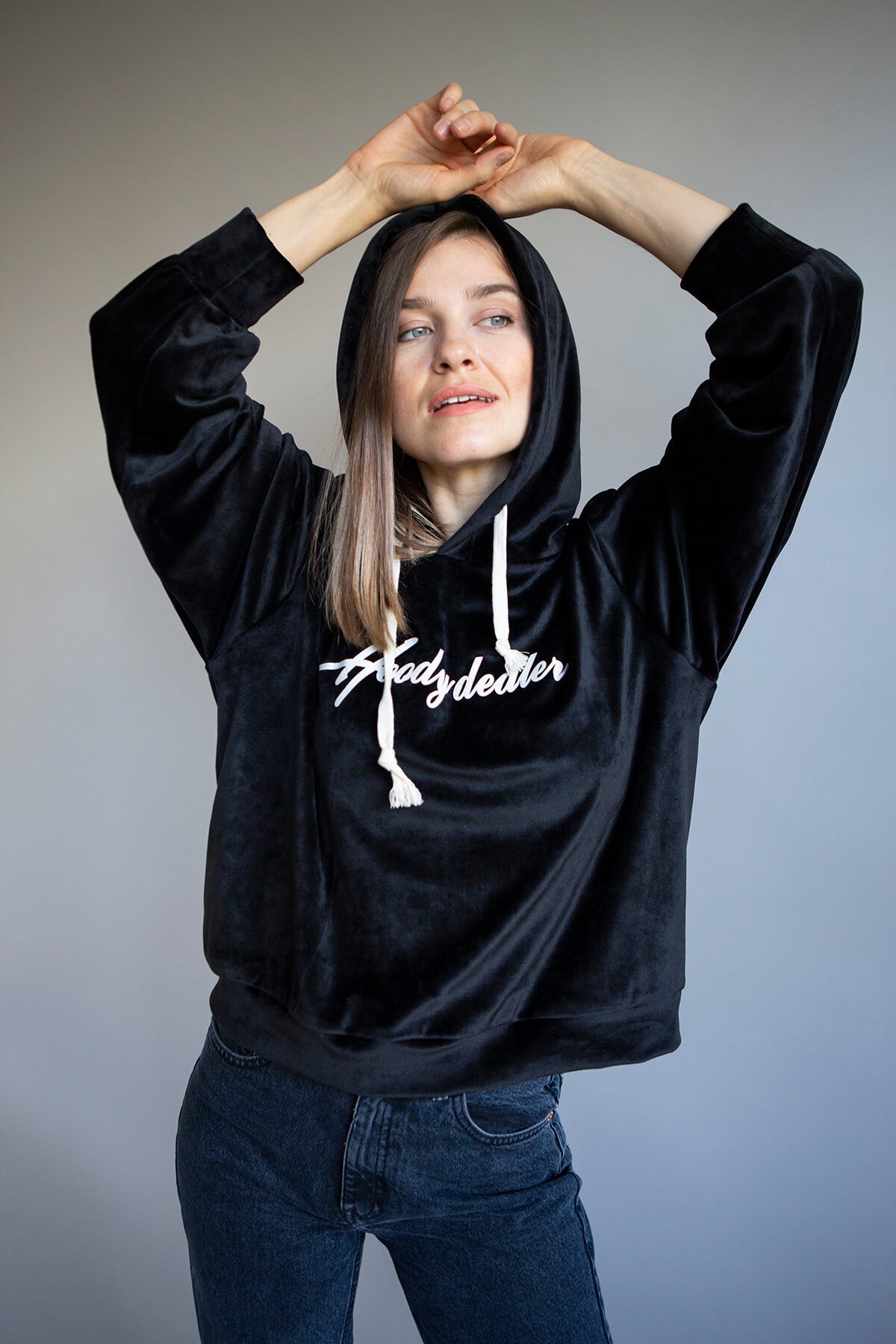 Kadife Kapşonlu Sweat