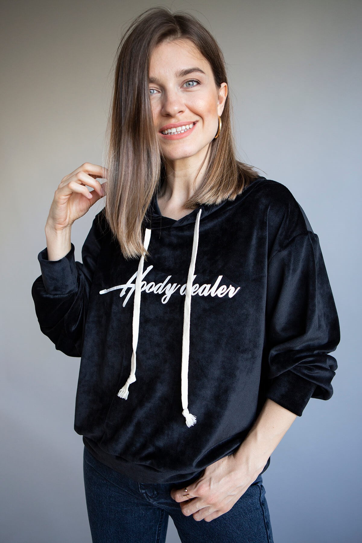 Kadife Kapşonlu Sweat