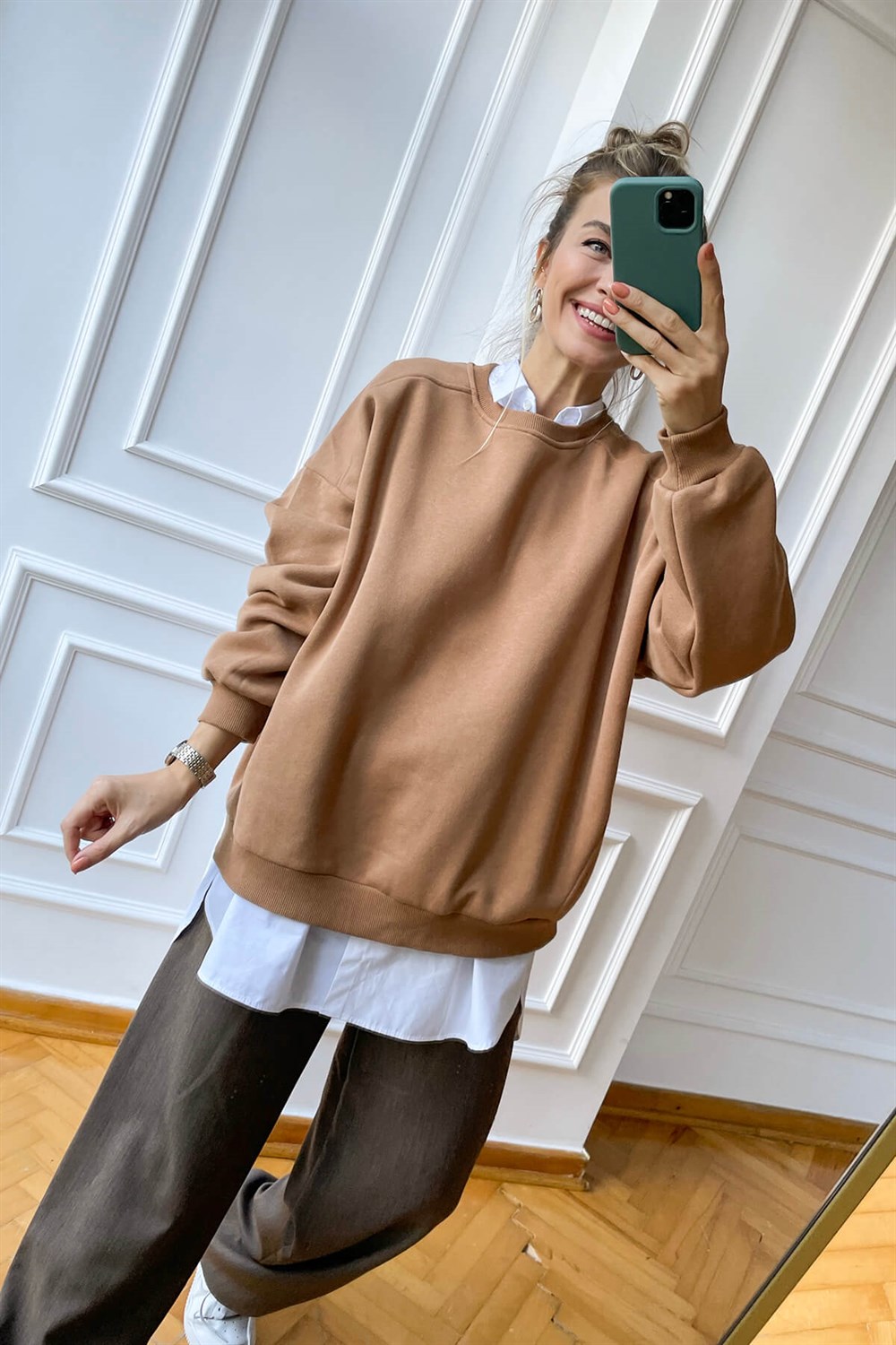 Kahverengi Basic Sweatshirt