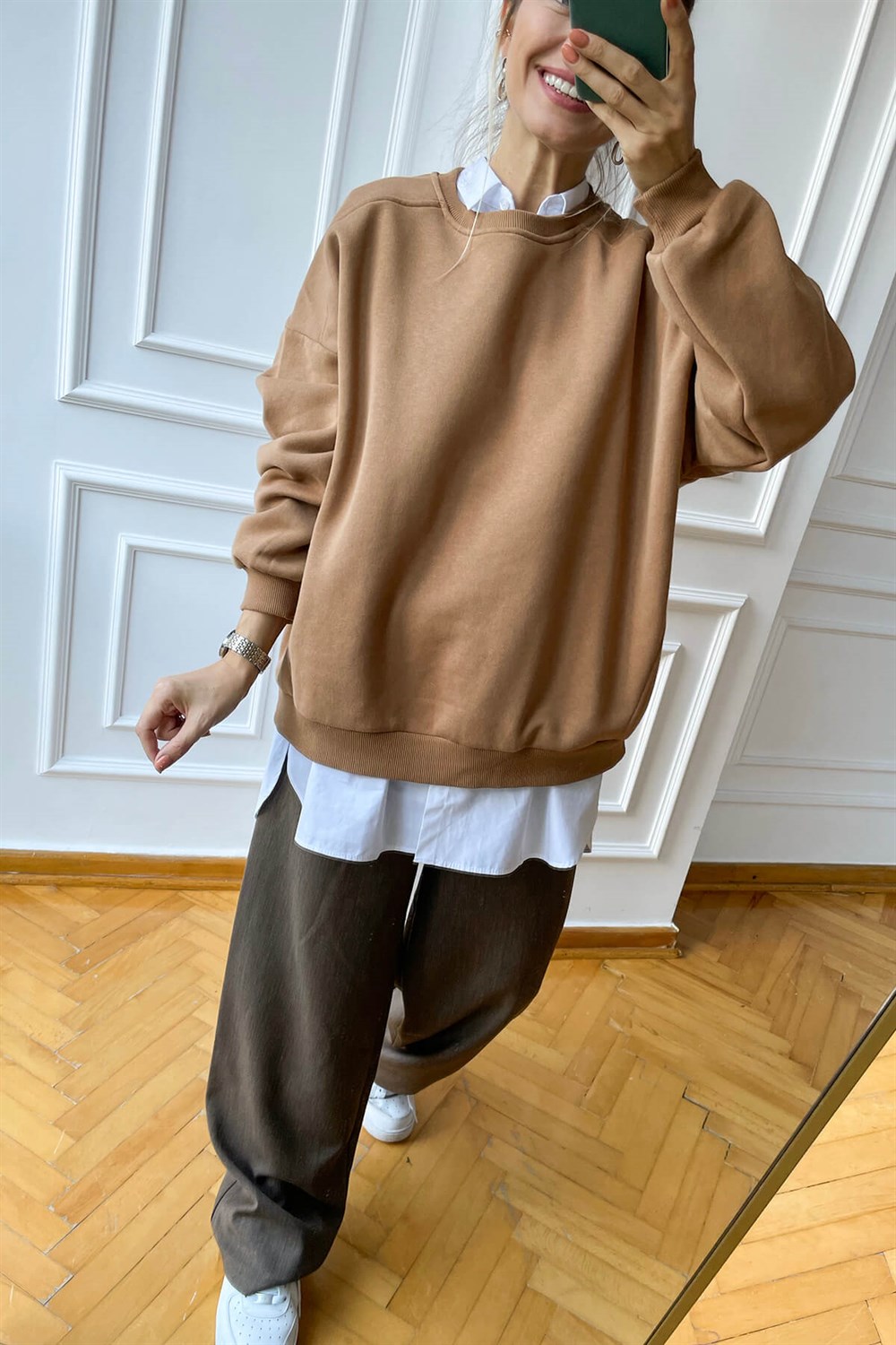 Kahverengi Basic Sweatshirt