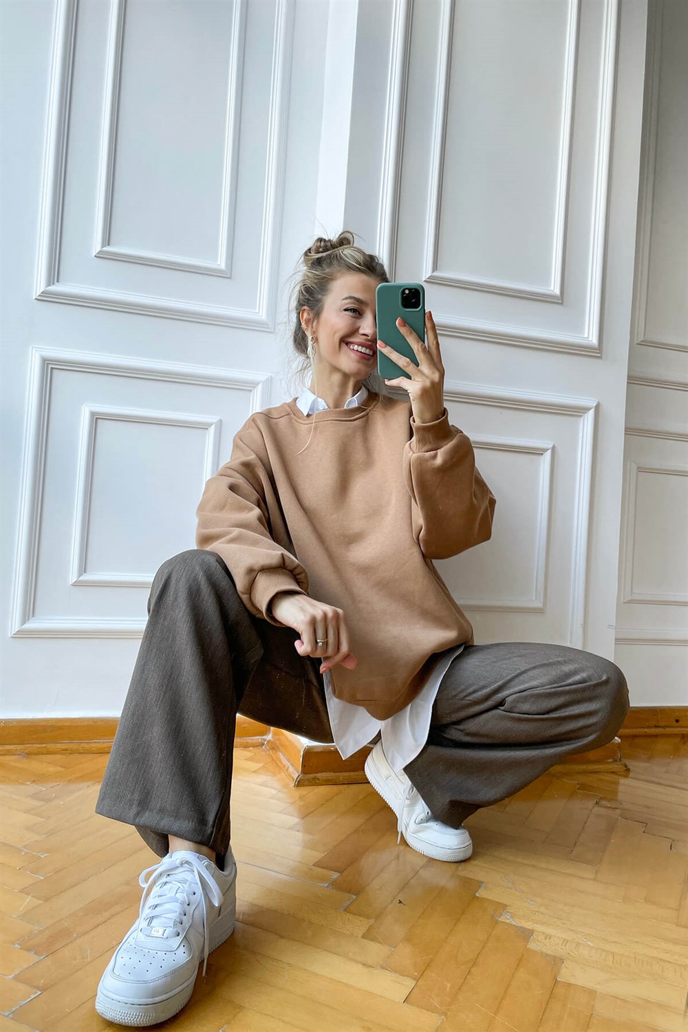 Kahverengi Basic Sweatshirt