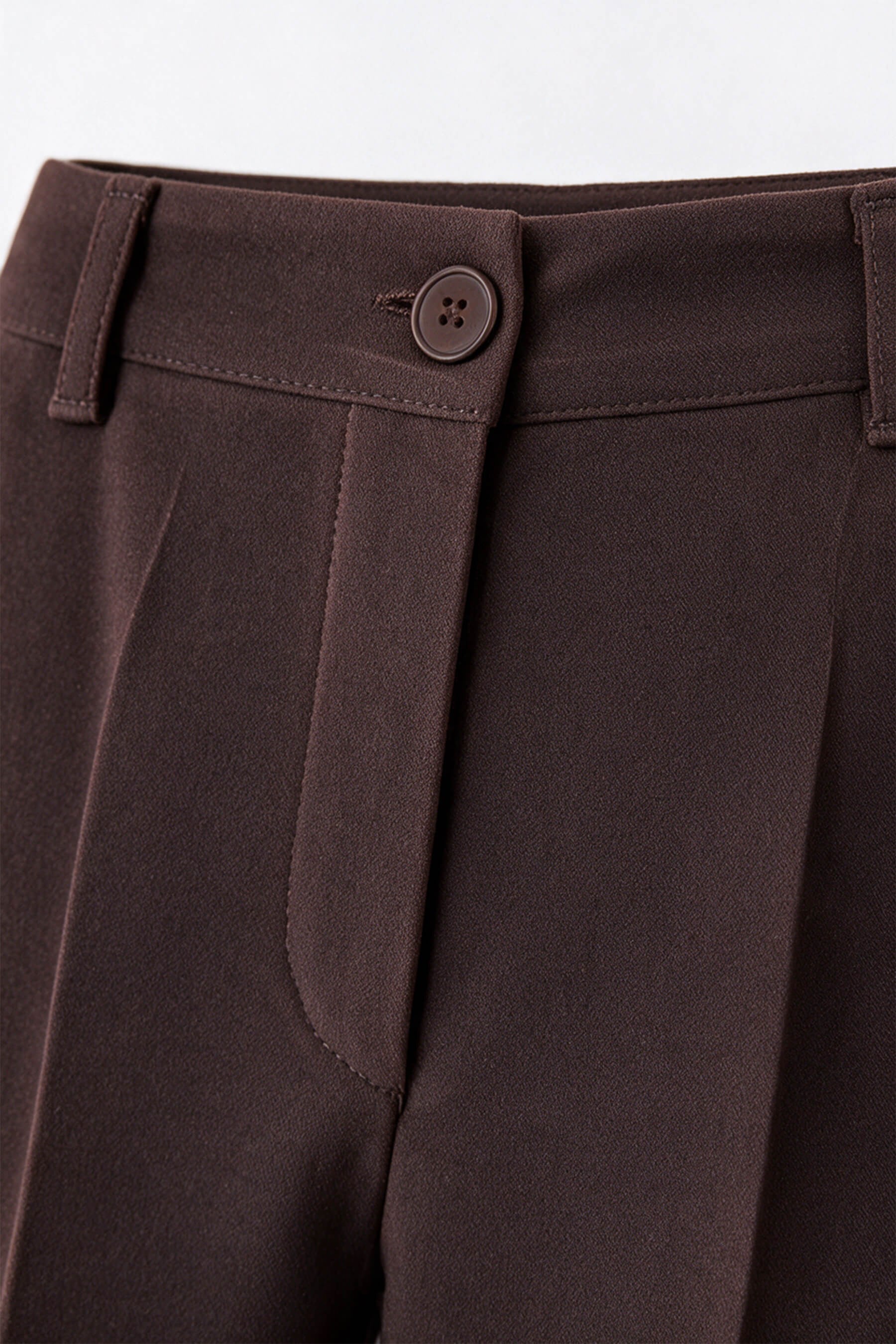 Koyu Kahve Kemerli Flare Model Pantolon
