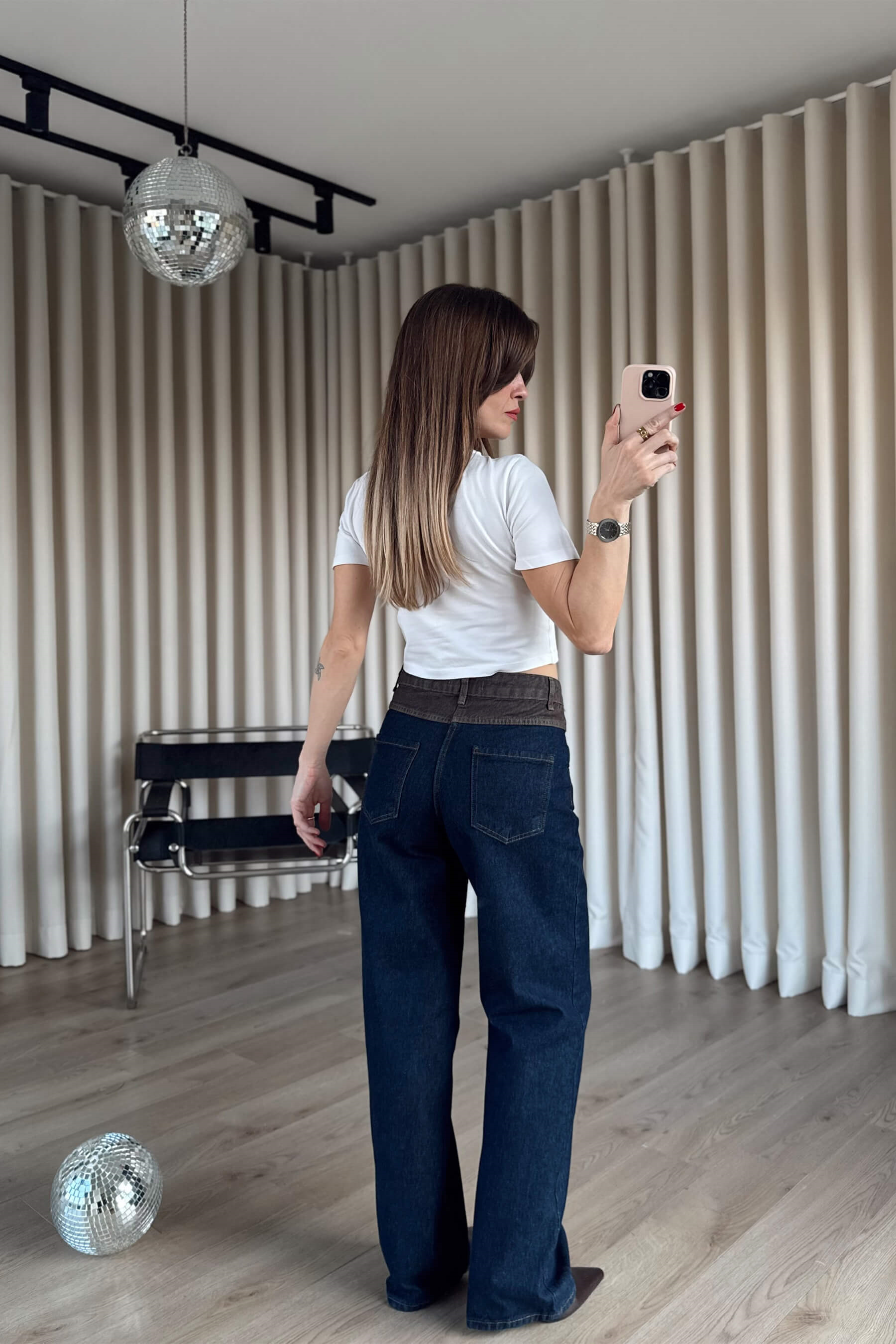 Lacivert Kahve Fermuarlı Ceket Pantolon Denim Takım