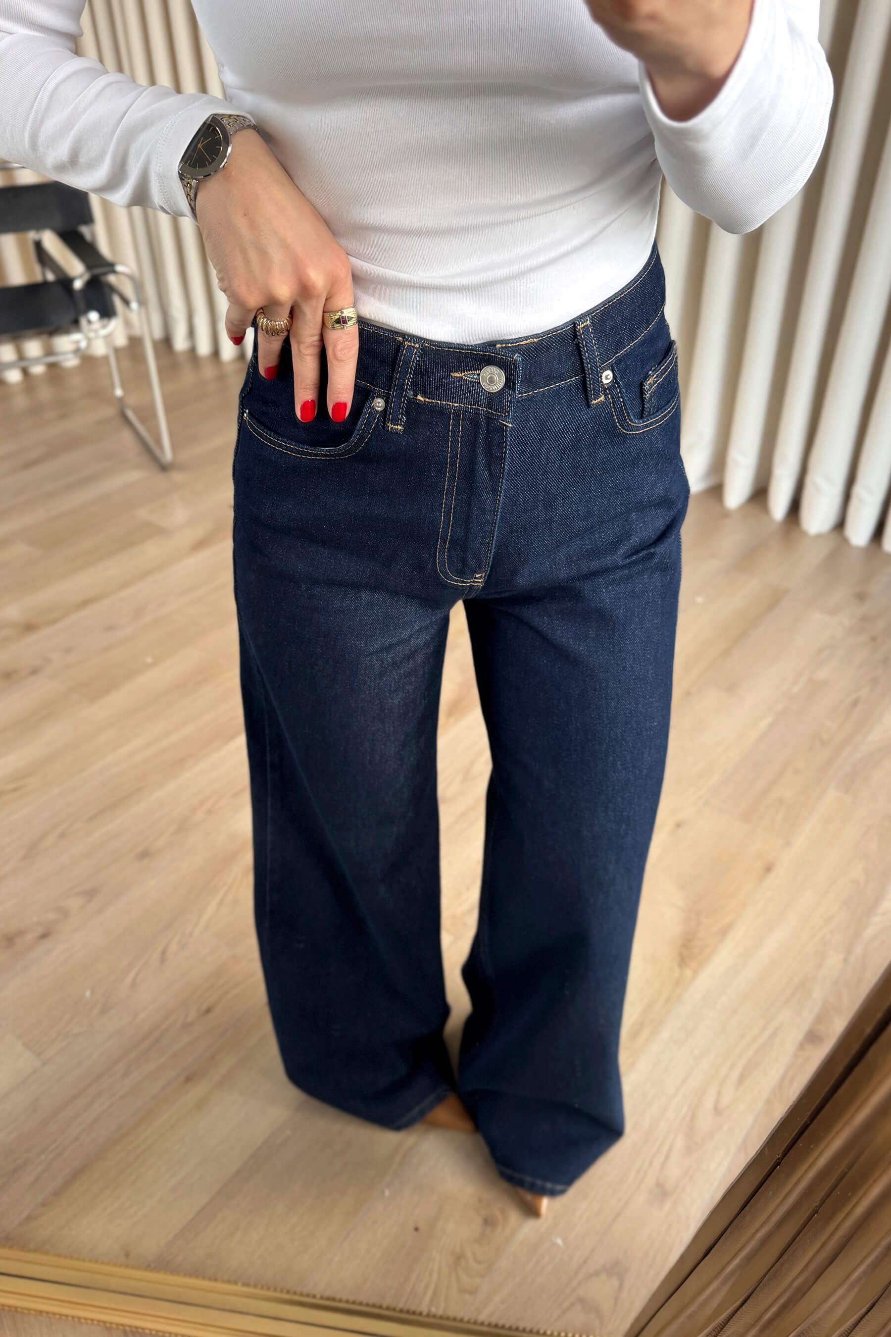 Lacivert Wide Leg Jean