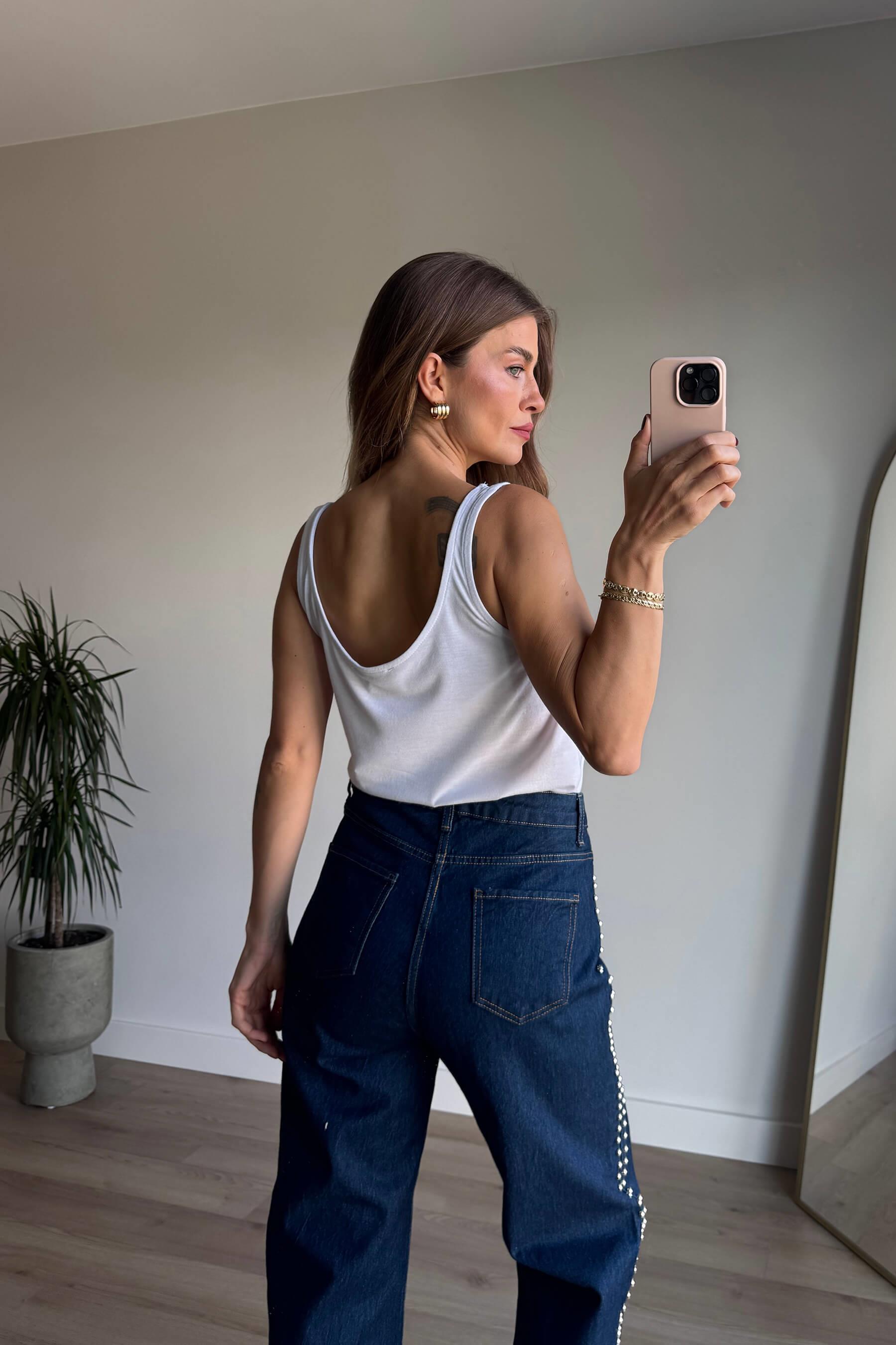 Lacivert Zımba Baskı Gömlek Pantolon Denim Takım