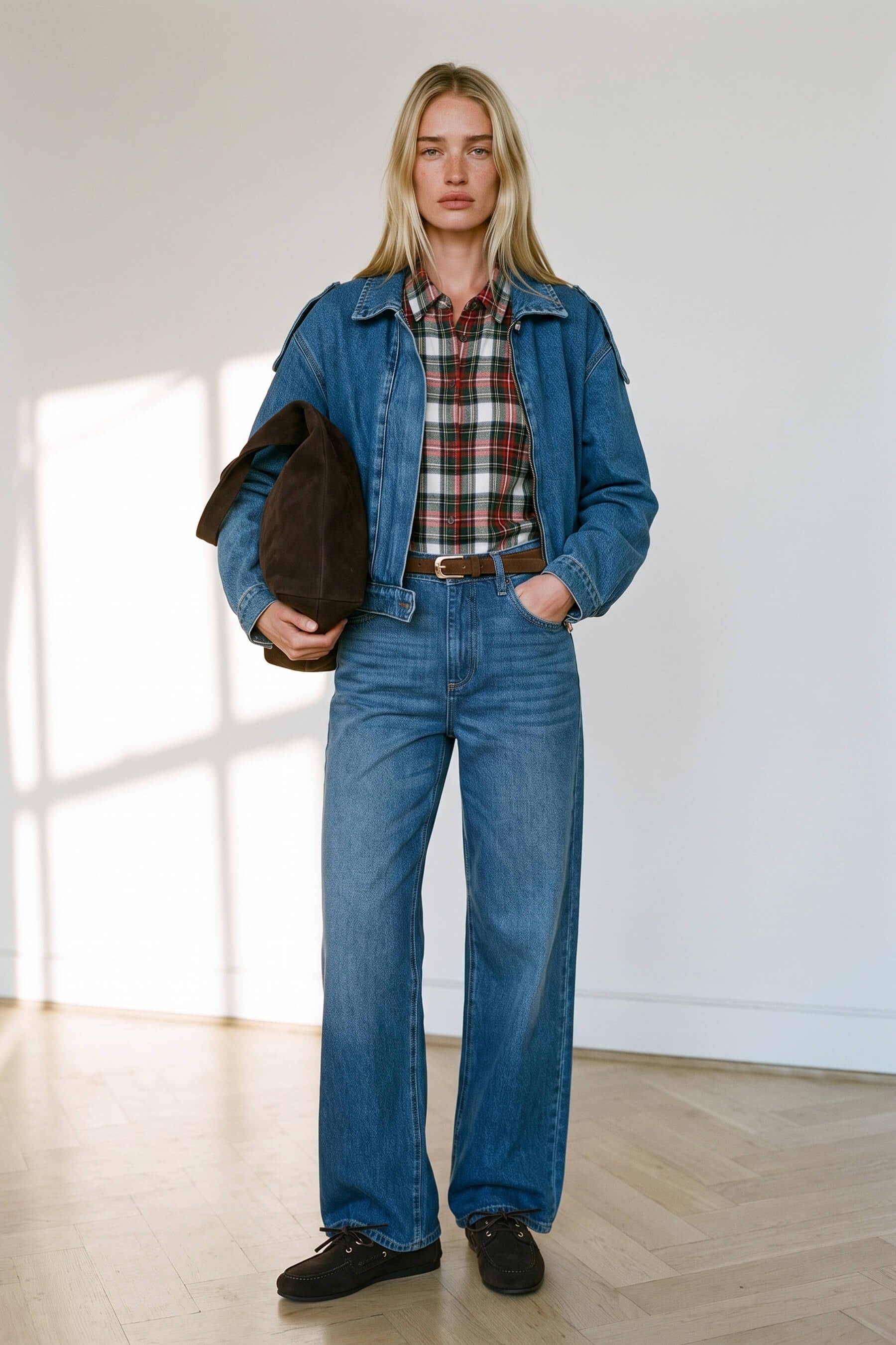 Mavi Apolet Detaylı Bomber Denim Ceket