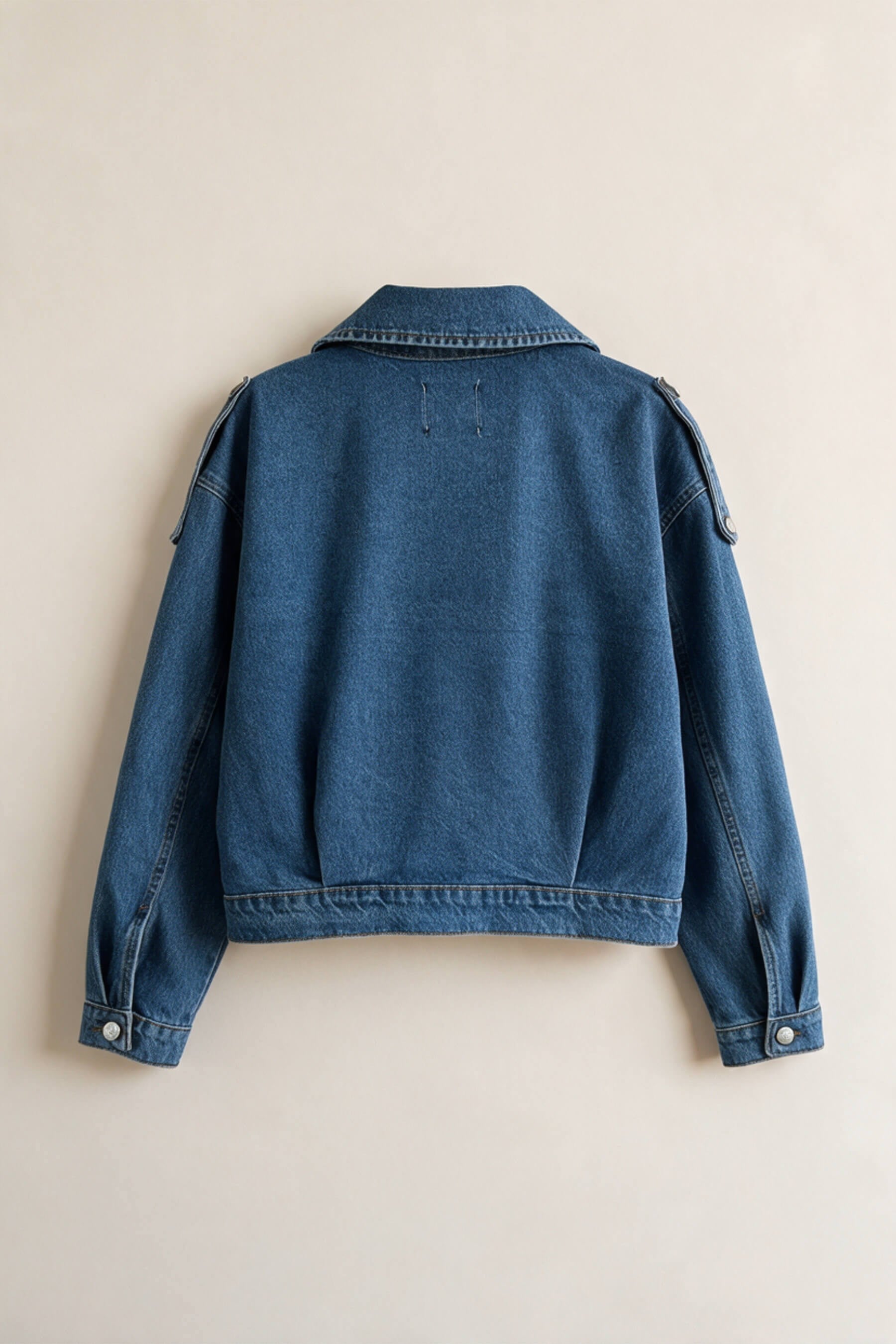 Mavi Apolet Detaylı Bomber Denim Ceket