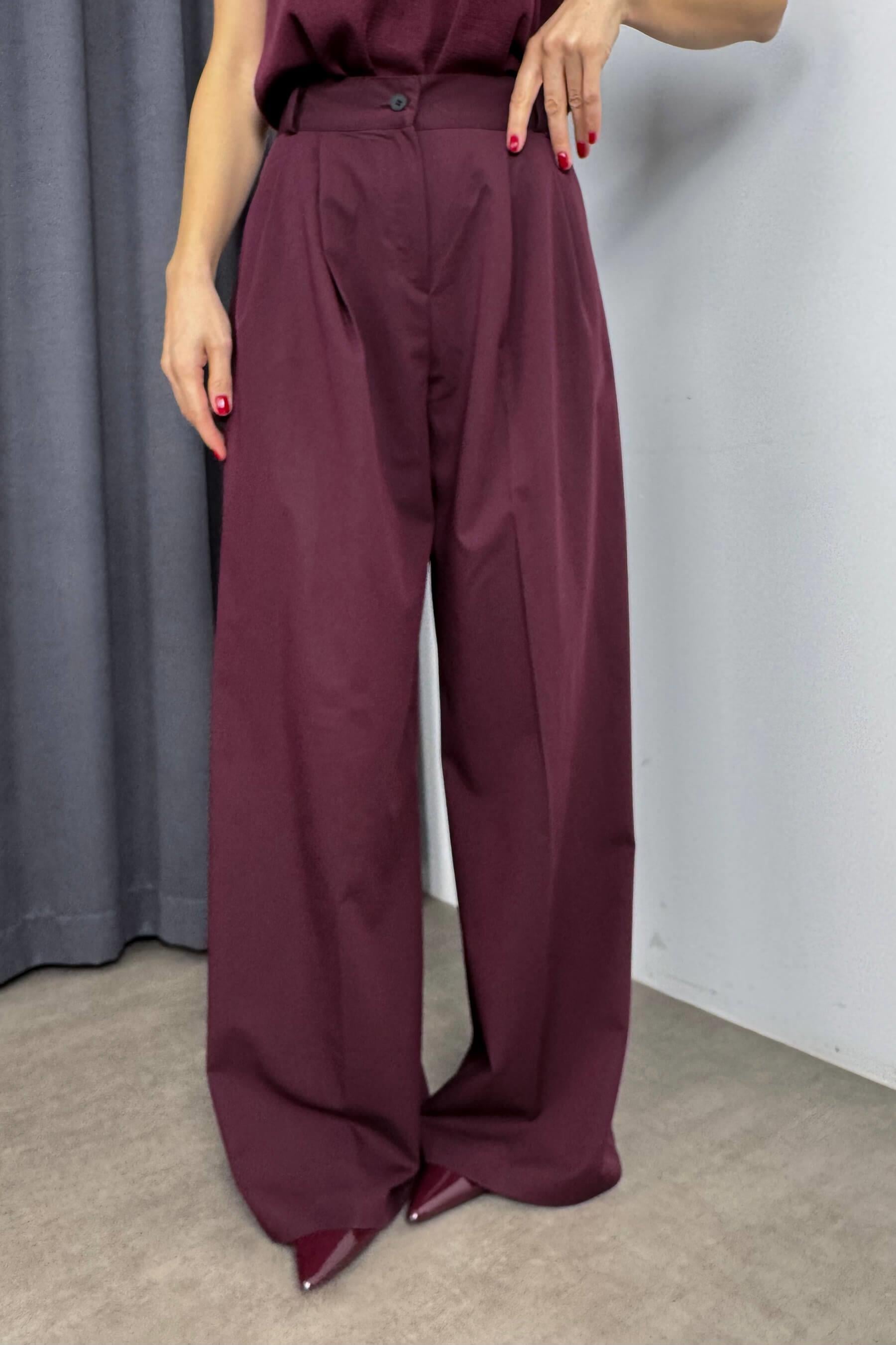 Mürdüm Oversize Blazer Ceket Pantolon Takım