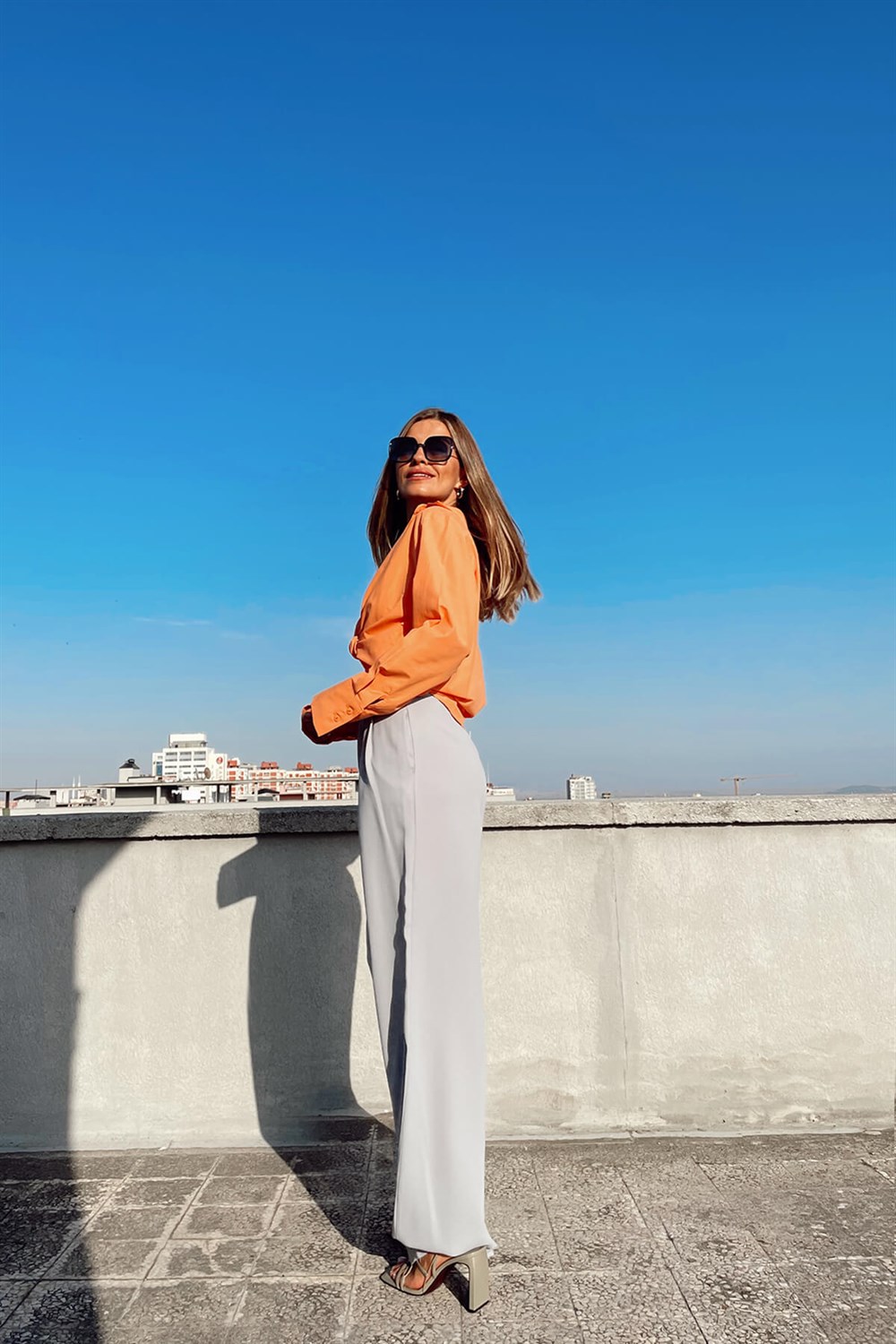 Oranj Poplin Gömlek