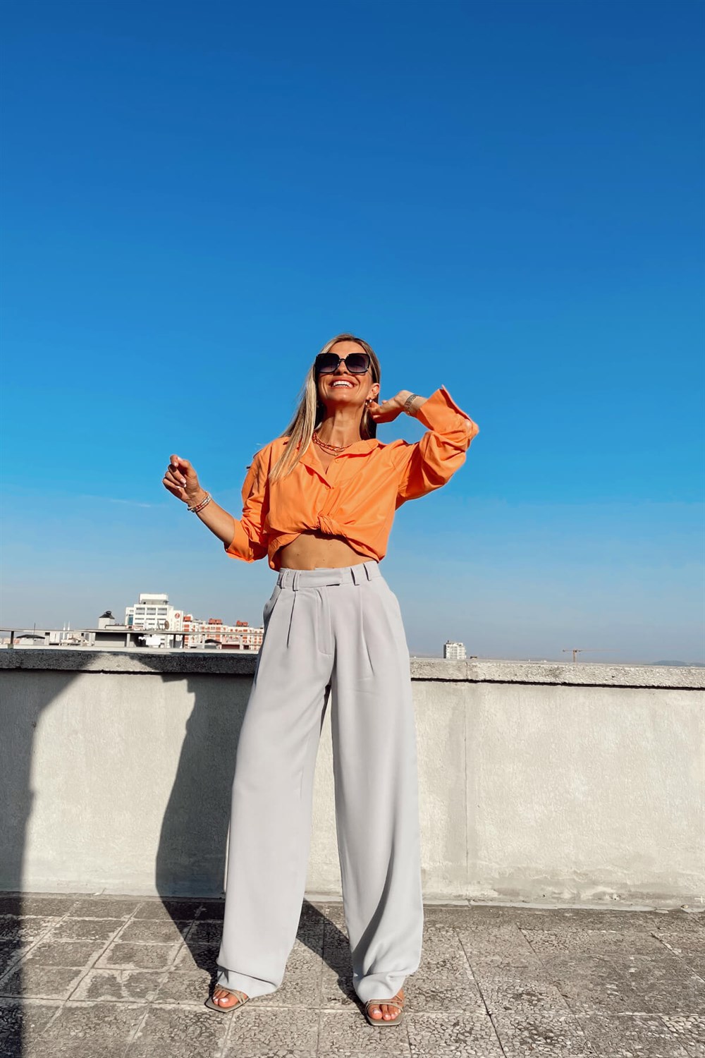 Oranj Poplin Gömlek