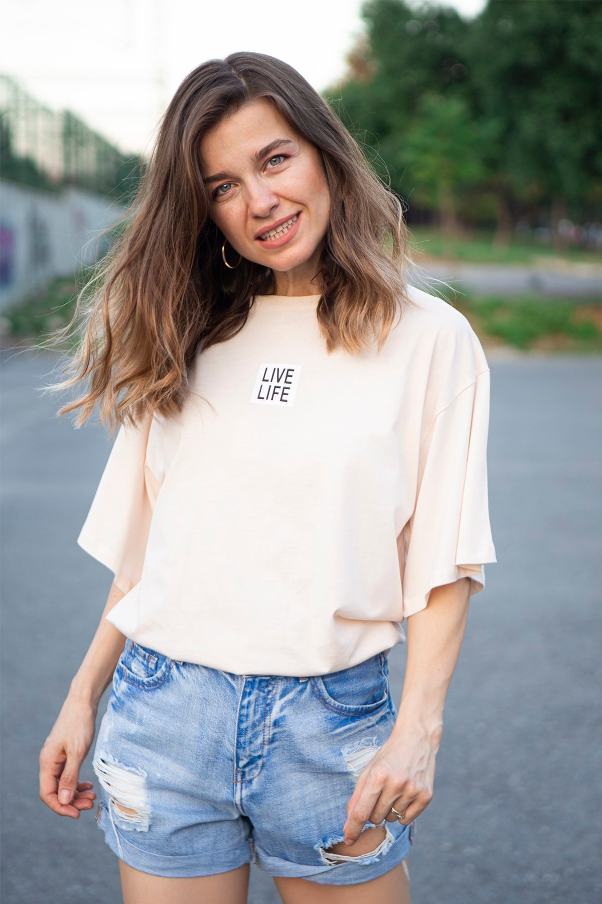 Pudra Live Life Baskılı T-Shirtt